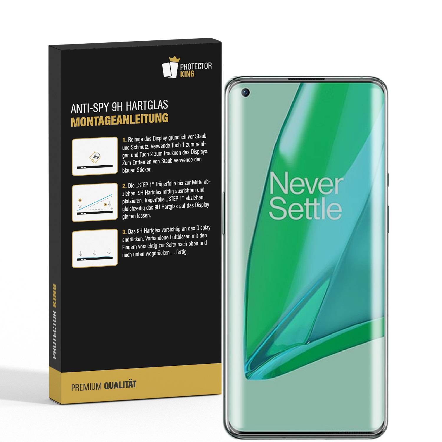 1x 9H Panzerglas für OnePlus 9 FULL CURVED PRIVACY ANTY-SPY Displayschutz Panzerfolie Schutzfolie Hartglas Schutzglas Displayglas Tempered Glasfolie