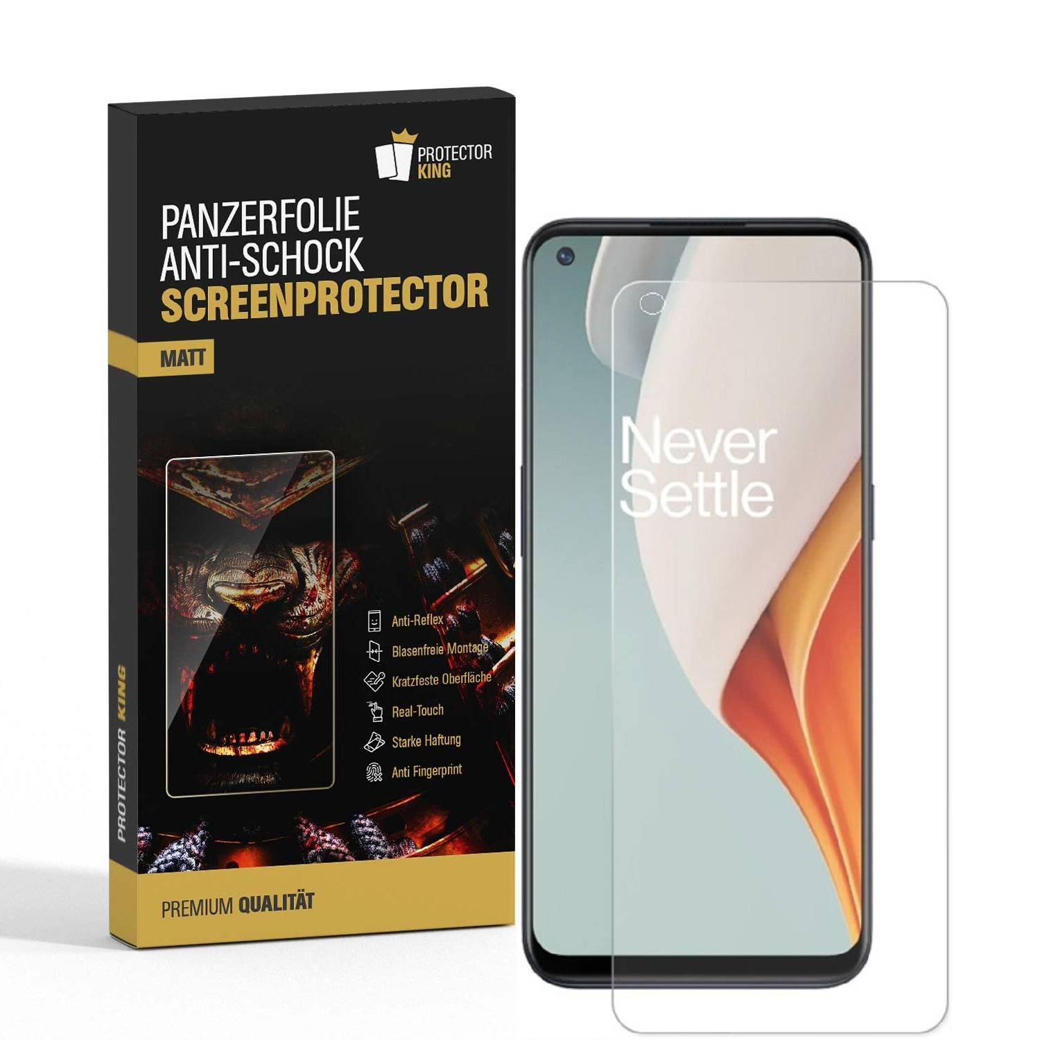 3x Panzerfolie für OnePlus Nord N100 ANTI-SCHOCK Displayschutzfolie MATT