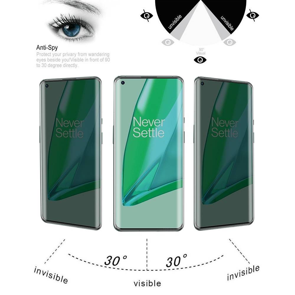 1x 9H Panzerglas für OnePlus 9 FULL CURVED PRIVACY ANTY-SPY Displayschutz Panzerfolie Schutzfolie Hartglas Schutzglas Displayglas Tempered Glasfolie