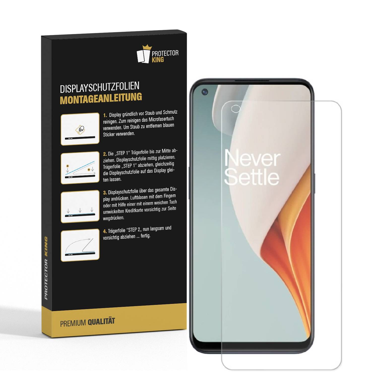 2x Displayschutzfolie für OnePlus Nord N100 Displayfolie HD KLAR