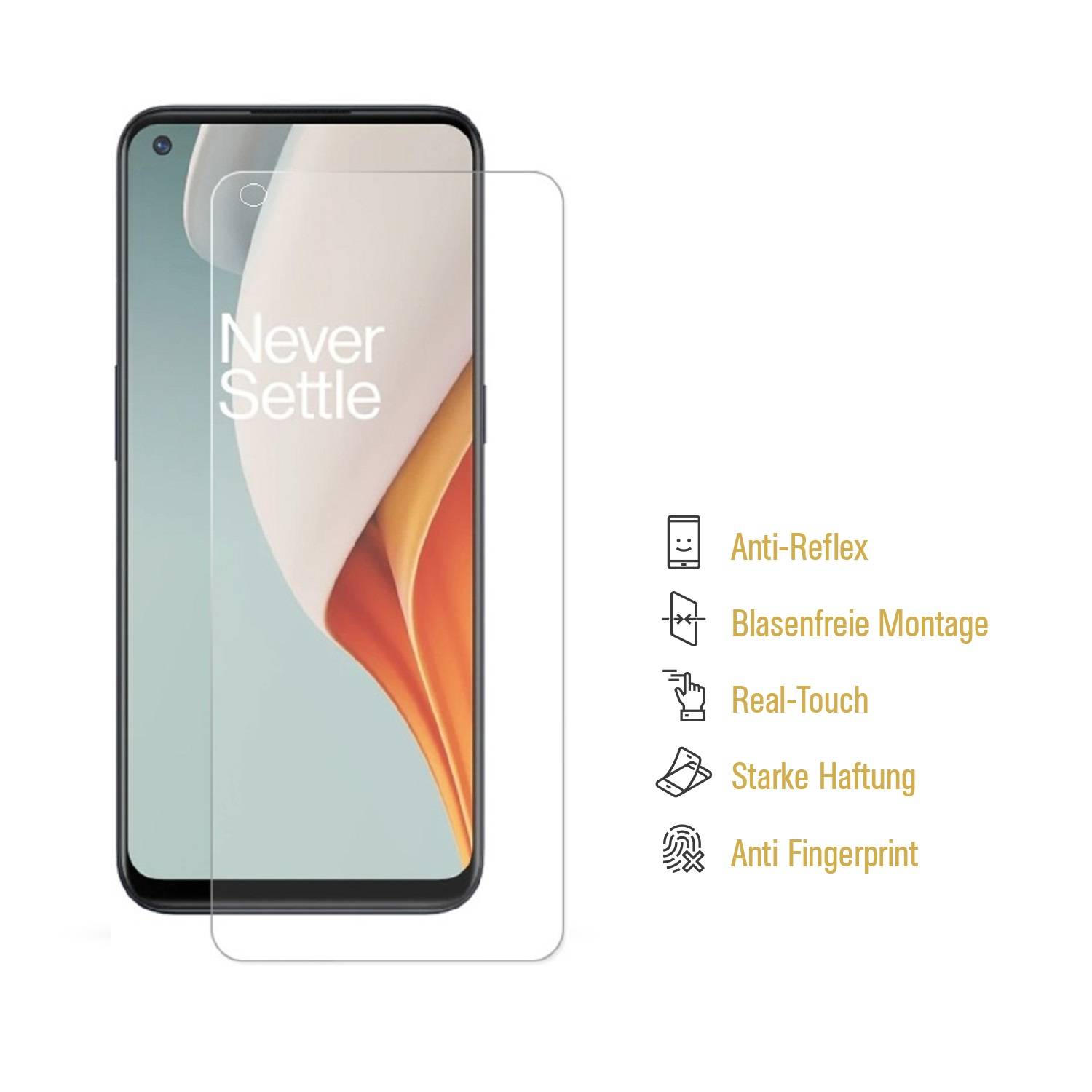 2x Displayschutzfolie für OnePlus Nord N100 ANTI-REFLEX Displayfolie MATT