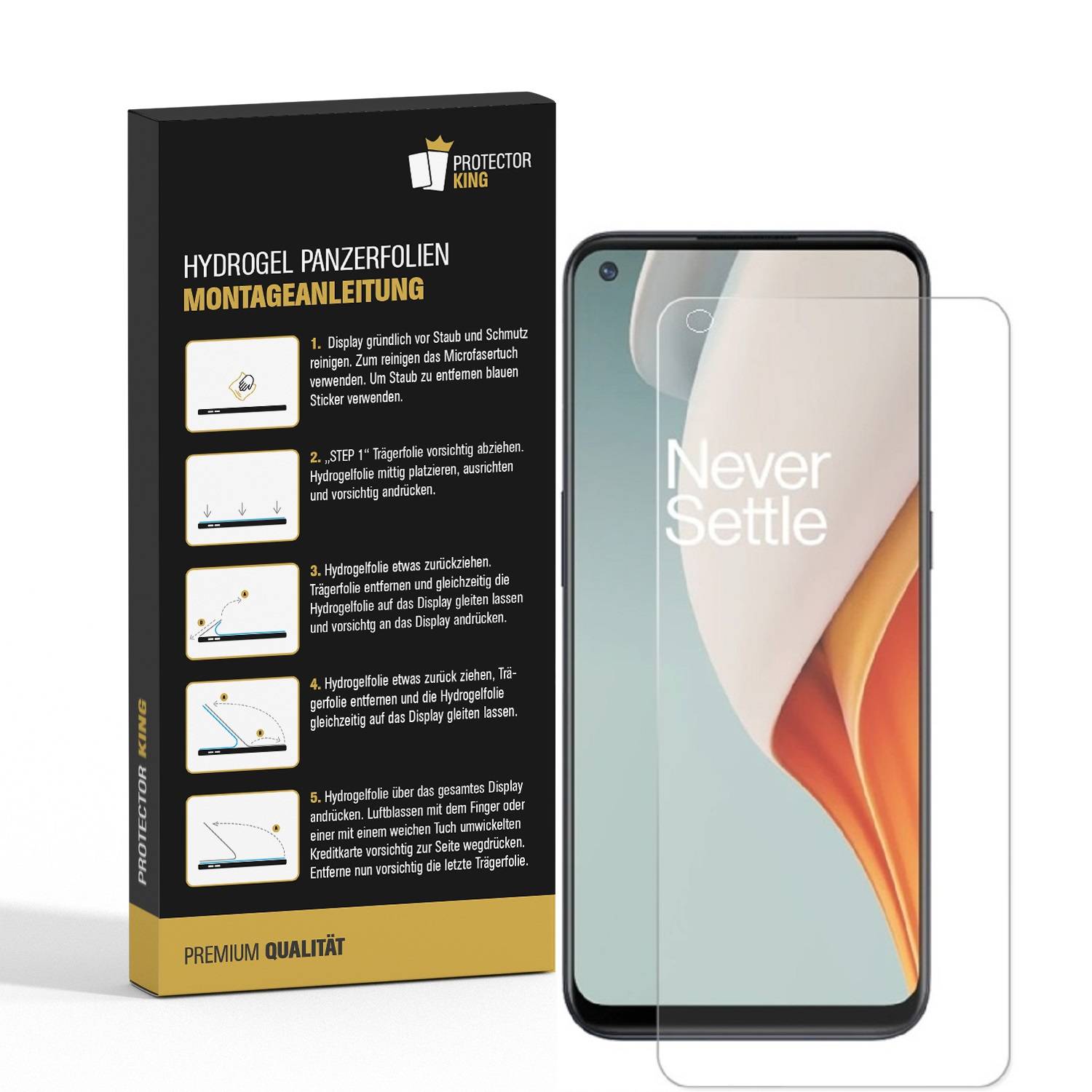 4x Hydrogel-Glass für OnePlus Nord N100 Selbstheilend für Micro Kratzer 3D KLAR Panzerfolie Displayschutz Schutzfolie Screen-Protector