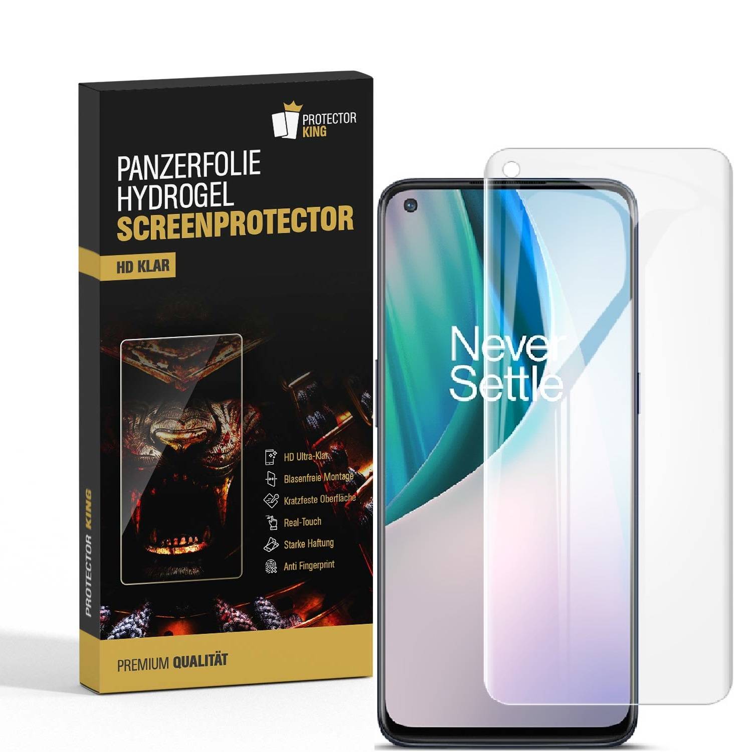 4x Hydrogel-Glass für OnePlus Nord N10 Selbstheilend für Micro Kratzer 3D KLAR Panzerfolie Displayschutz Schutzfolie Screen-Protector