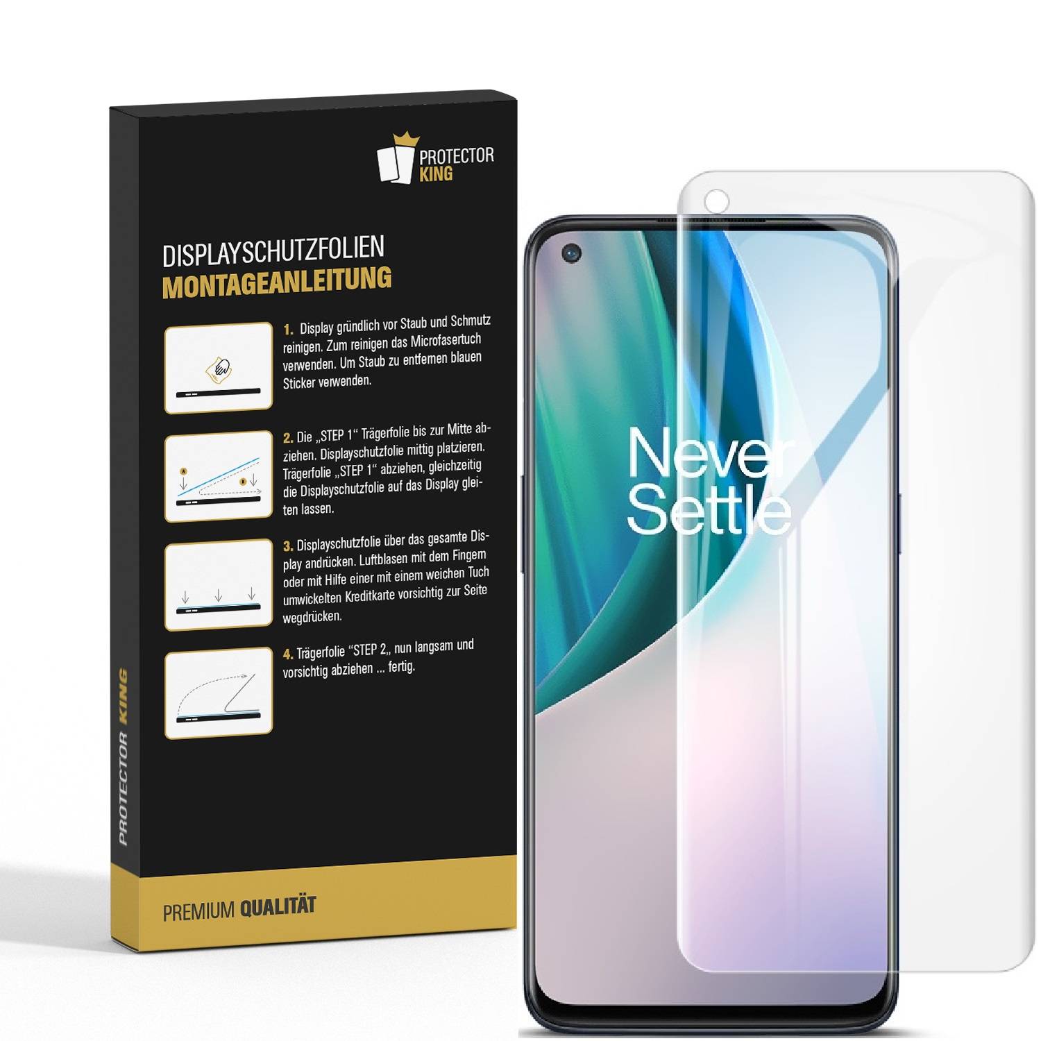 4x Displayfolie für One Plus Nord N10 FULL COVER Displayschutzfolie Display HD KLAR Schutzfolie