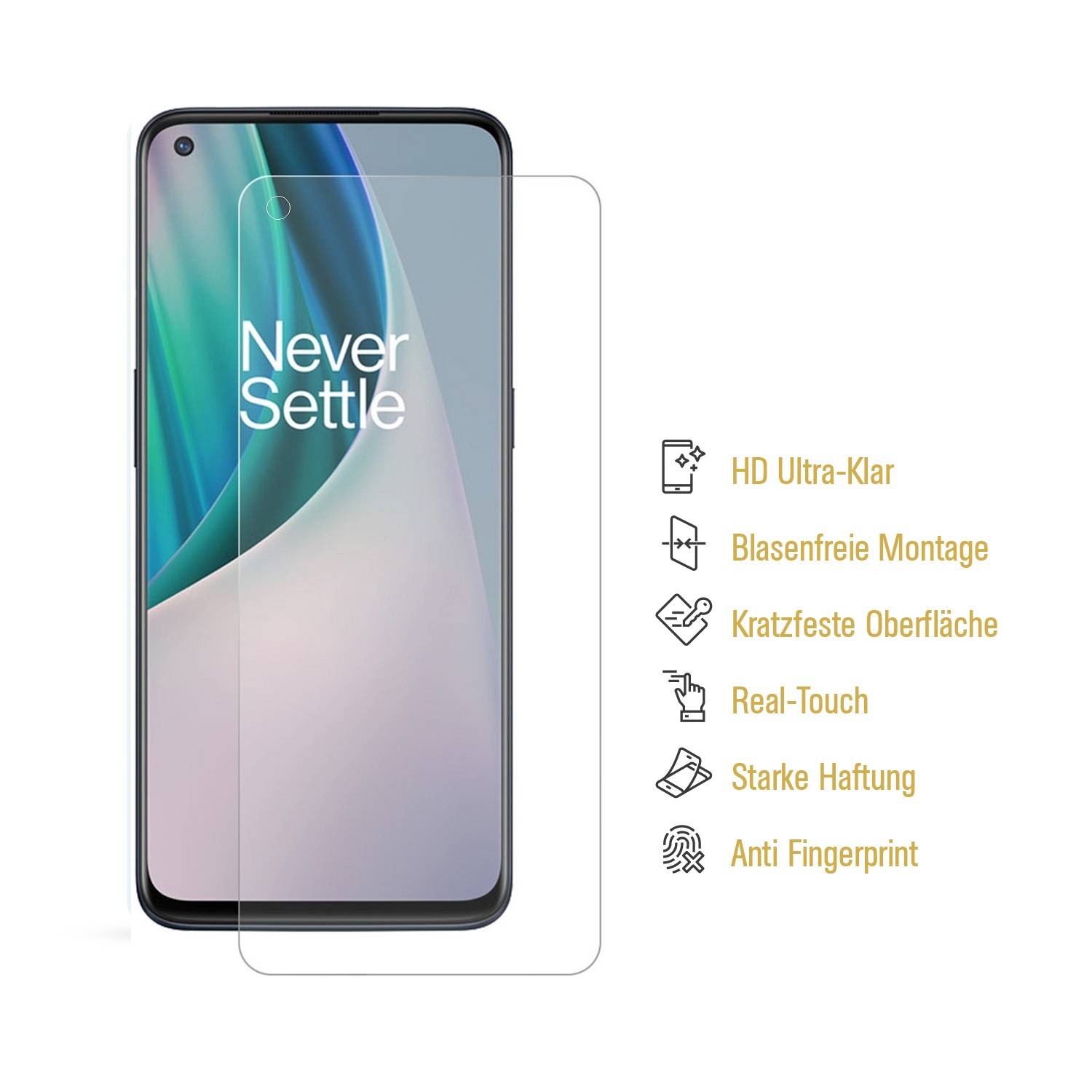 6x Panzerfolie für OnePlus Nord N10 ANTI-SCHOCK Displayschutz Schutzfolie KLAR