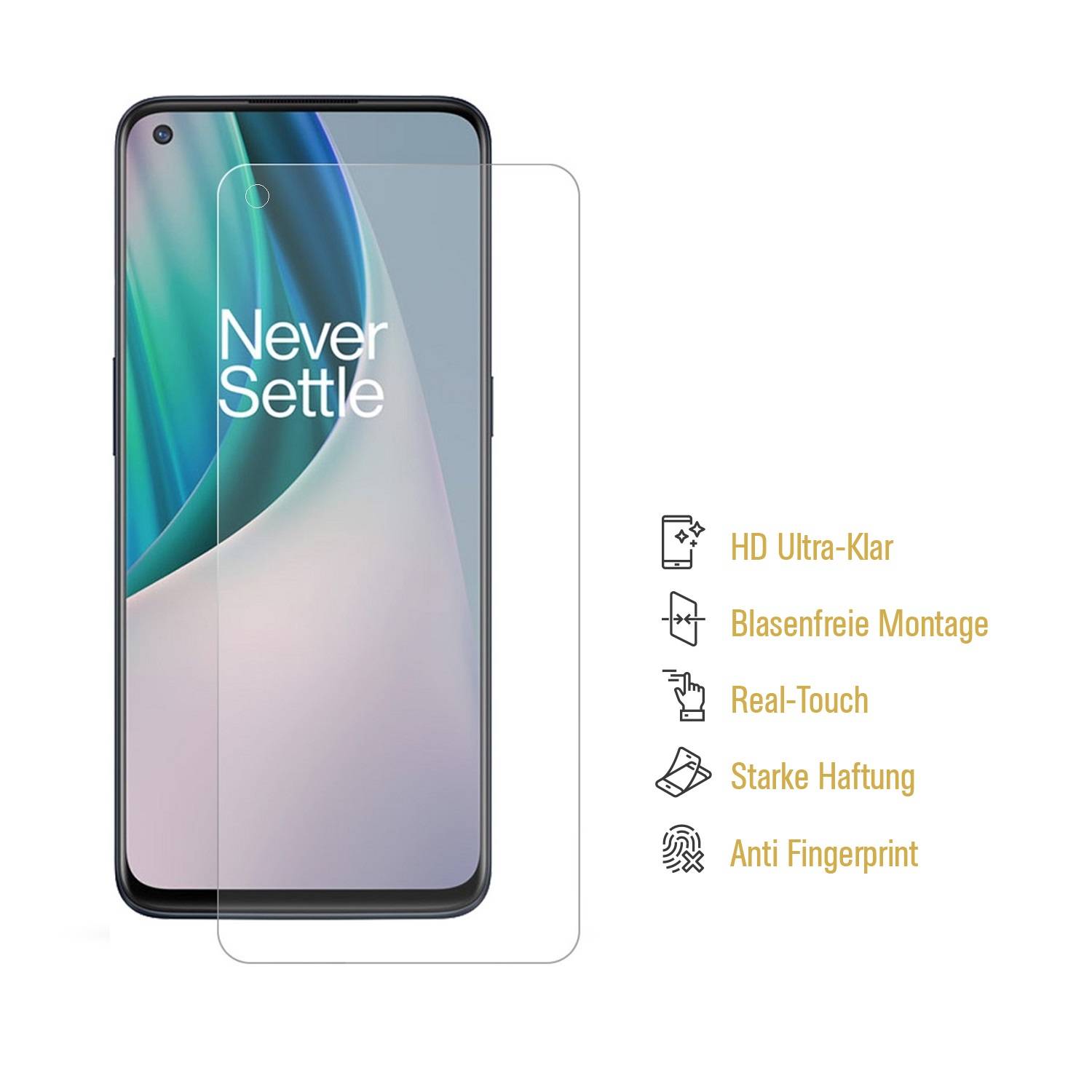4x Displayfolie für One Plus Nord N10 Displayschutzfolie Schutzfolie HD KLAR
