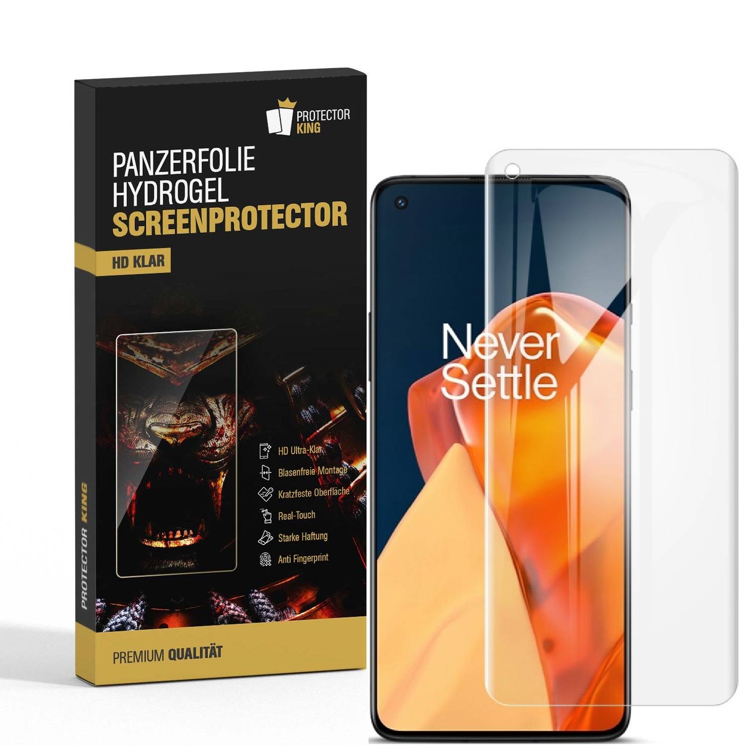 2x Hydrogel-Glass für OnePlus 9 Selbstheilend für Micro Kratzer 3D KLAR Panzerfolie Displayschutz Schutzfolie Screen-Protector