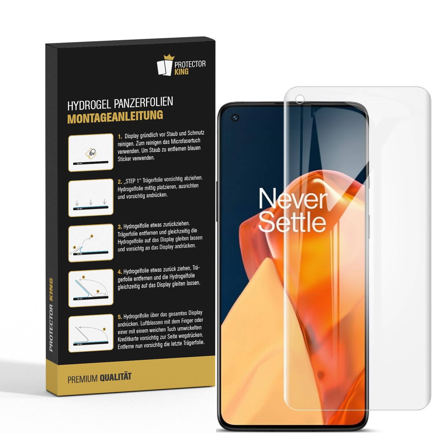 4x Hydrogel-Glass für OnePlus 9 Selbstheilend für Micro Kratzer 3D KLAR Panzerfolie Displayschutz Schutzfolie Screen-Protector