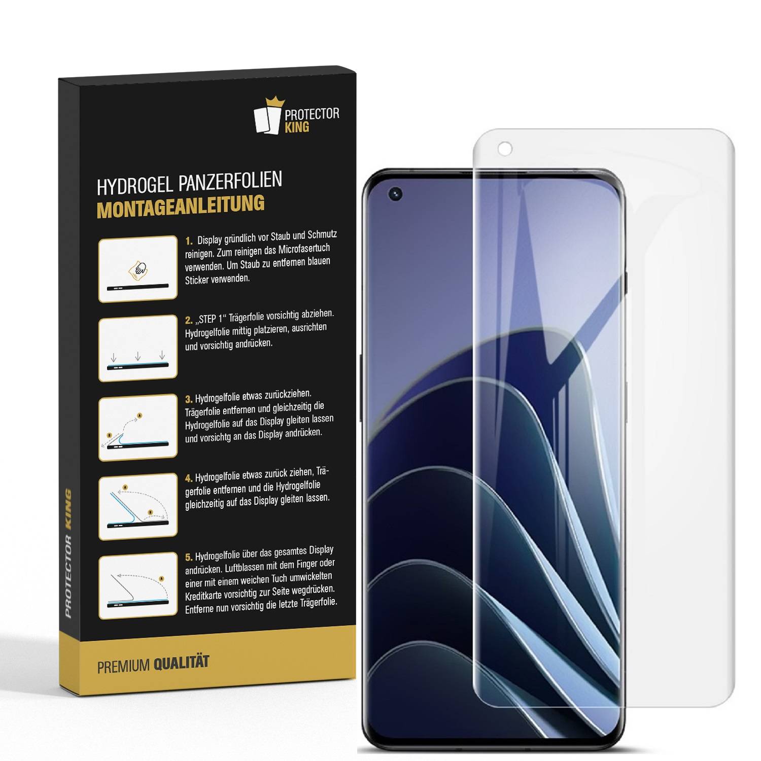 4x Hydrogel-Glass für OnePlus 10 Pro Selbstheilend für Micro Kratzer 3D KLAR Panzerfolie Displayschutz Schutzfolie Screen-Protector