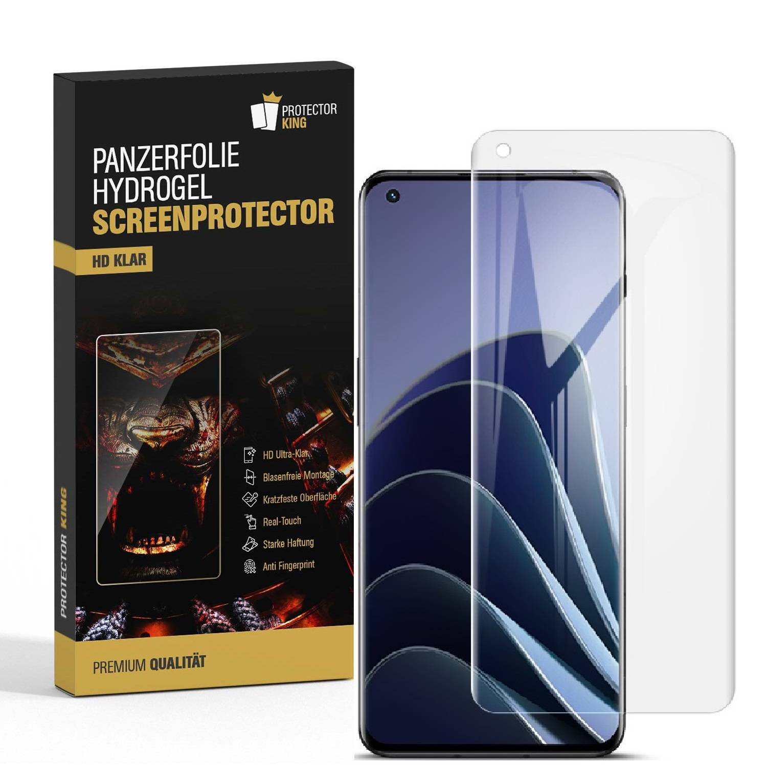 2x Hydrogel-Glass für OnePlus 10 Pro Selbstheilend für Micro Kratzer 3D KLAR Panzerfolie Displayschutz Schutzfolie Screen-Protector