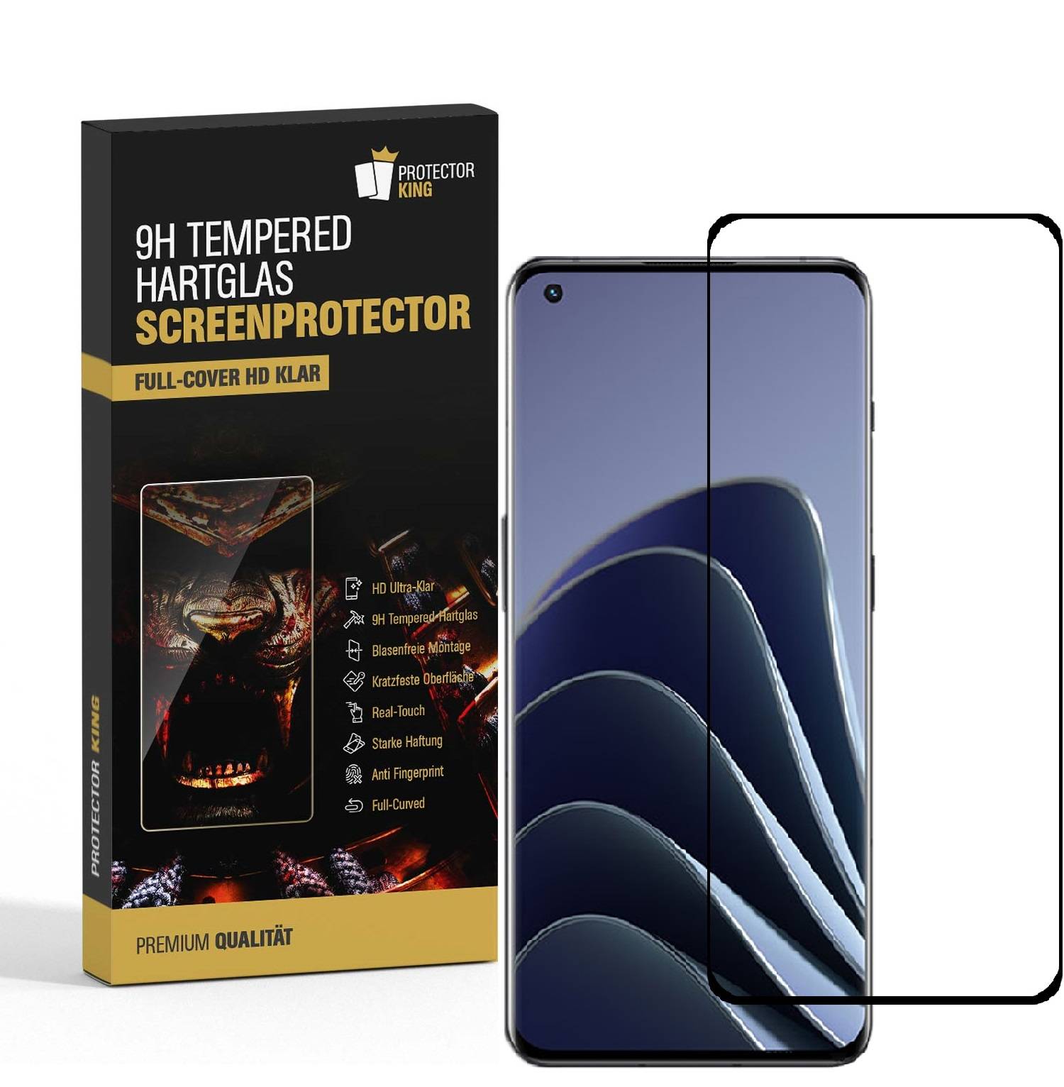 1x 9H Hartglas für OnePlus 10 Pro FULL CURVED Displayschutz Panzerfolie Schutzfolie Panzerglas Schutzglas Displayglas Tempered Glasfolie