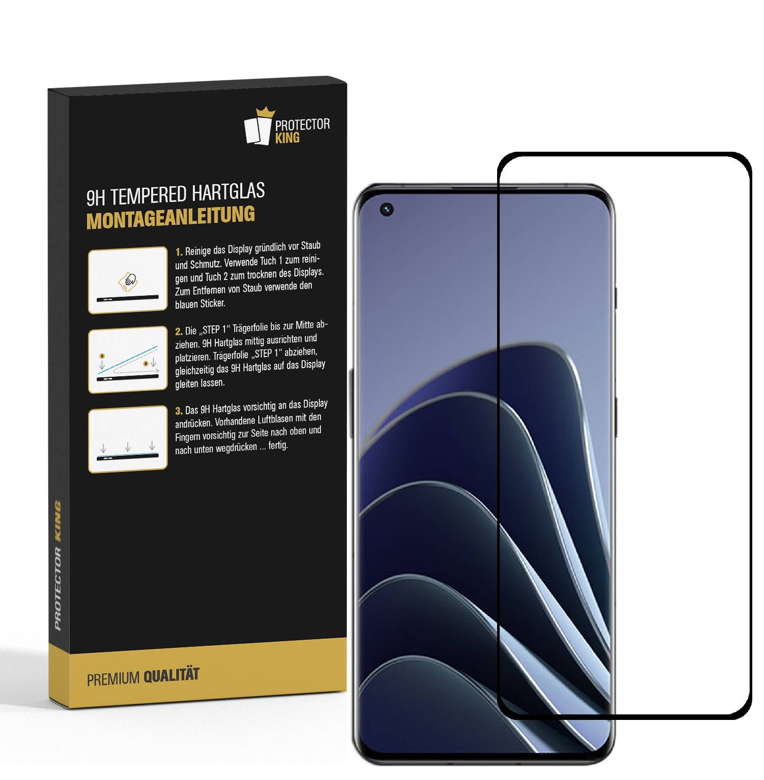 1x 9H Hartglas für OnePlus 10 Pro FULL CURVED Displayschutz Panzerfolie Schutzfolie Panzerglas Schutzglas Displayglas Tempered Glasfolie