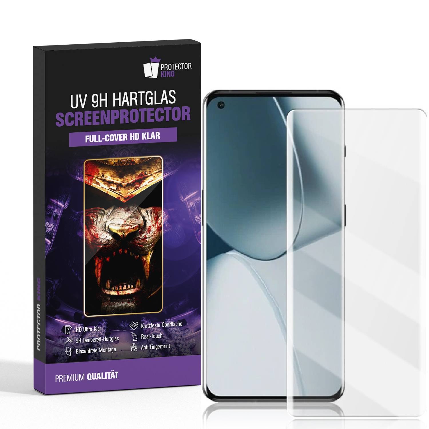1x UV-Liquid 9H Panzerglas für OnePlus 10 Pro 3D KLAR echtes Tempered Panzerhartglas Schutzglas Displayschutz Panzerfolie Schutzfolie Screen