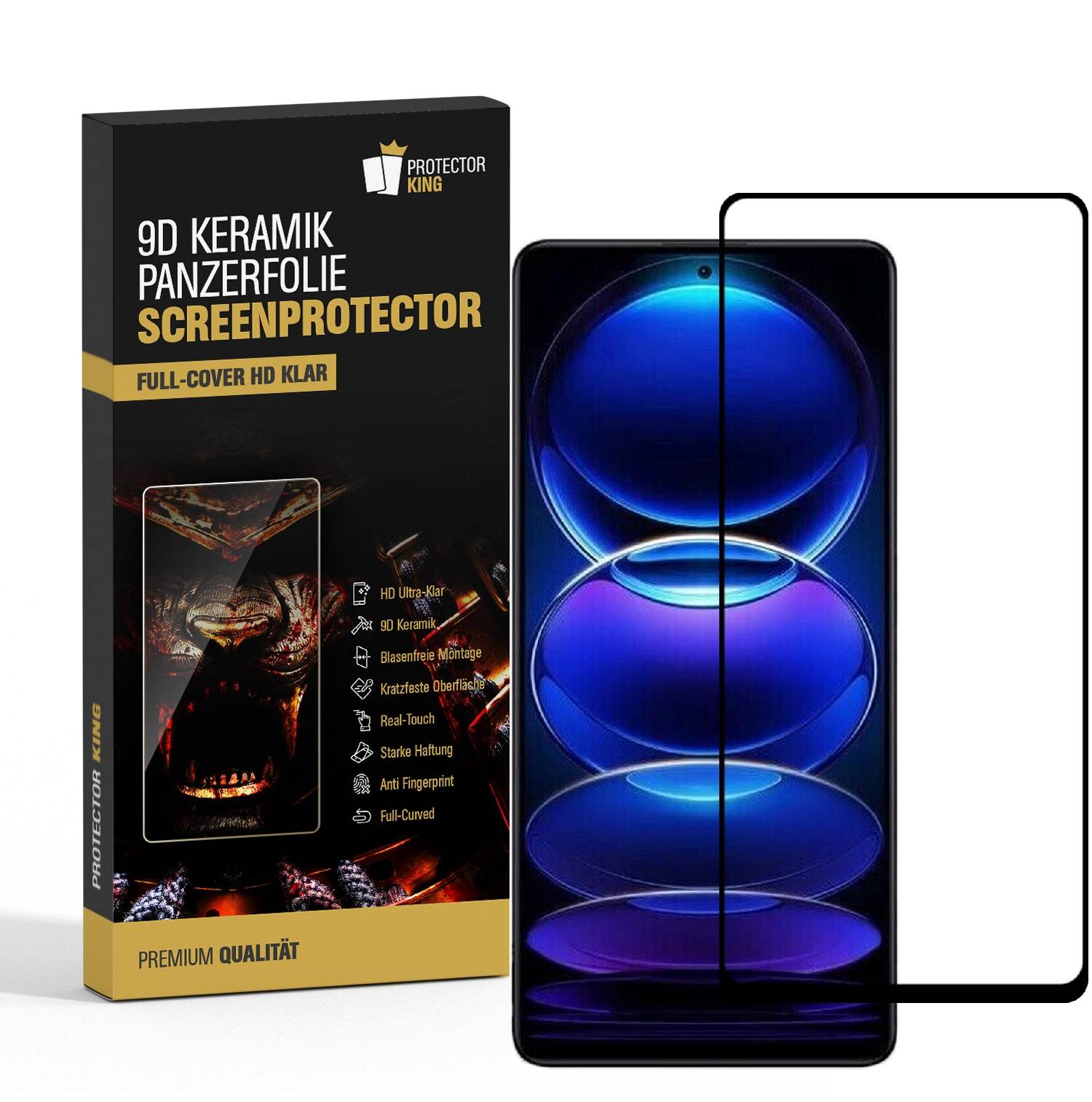 6x 9D Keramik-Glass für Xiaomi Redmi Note 12 Pro 5G FULL COVER 3D KLAR Panzerfolie Displayschutz Schutzfolie Ceramic Screen-Protector