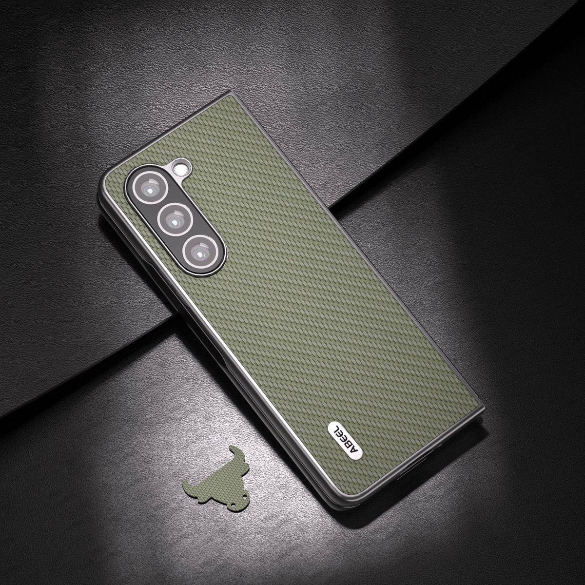 Für Samsung Galaxy Z Fold5 5G Carbon Textur Schutz Hülle Grün