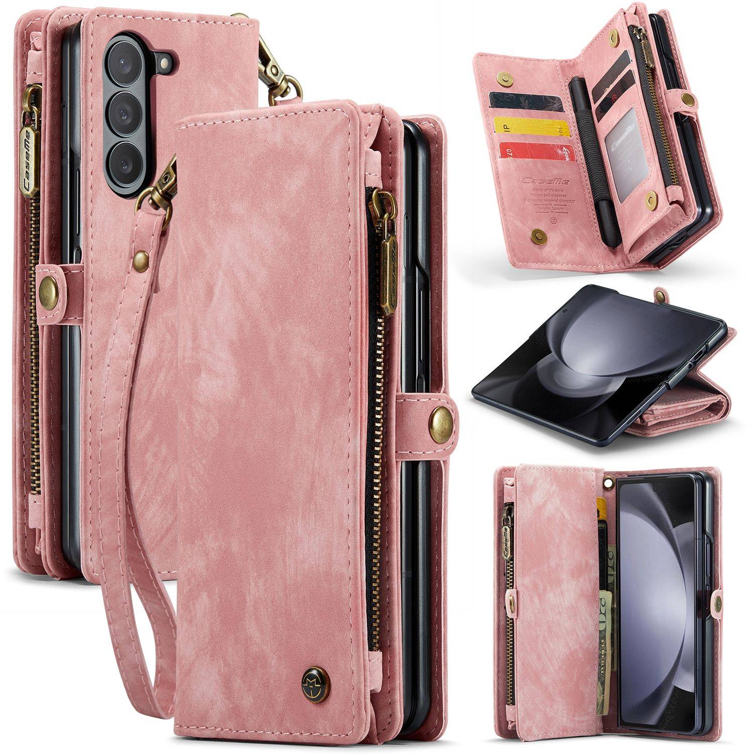 Für Samsung Galaxy Z Fold5 5G CaseMe Handy Tasche Kunstleder Hülle