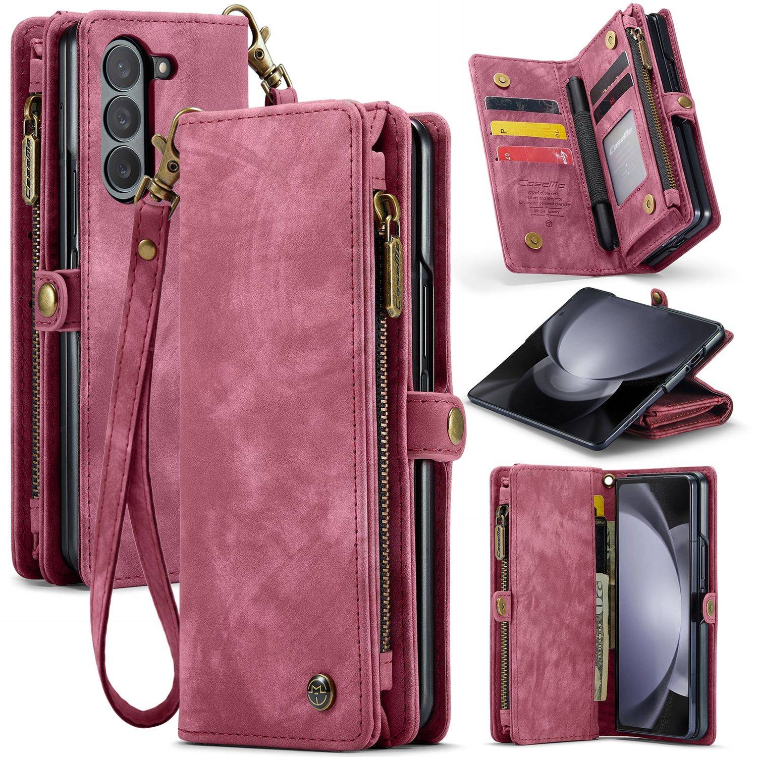Für Samsung Galaxy Z Fold5 5G CaseMe Handy Tasche Kunstleder Hülle