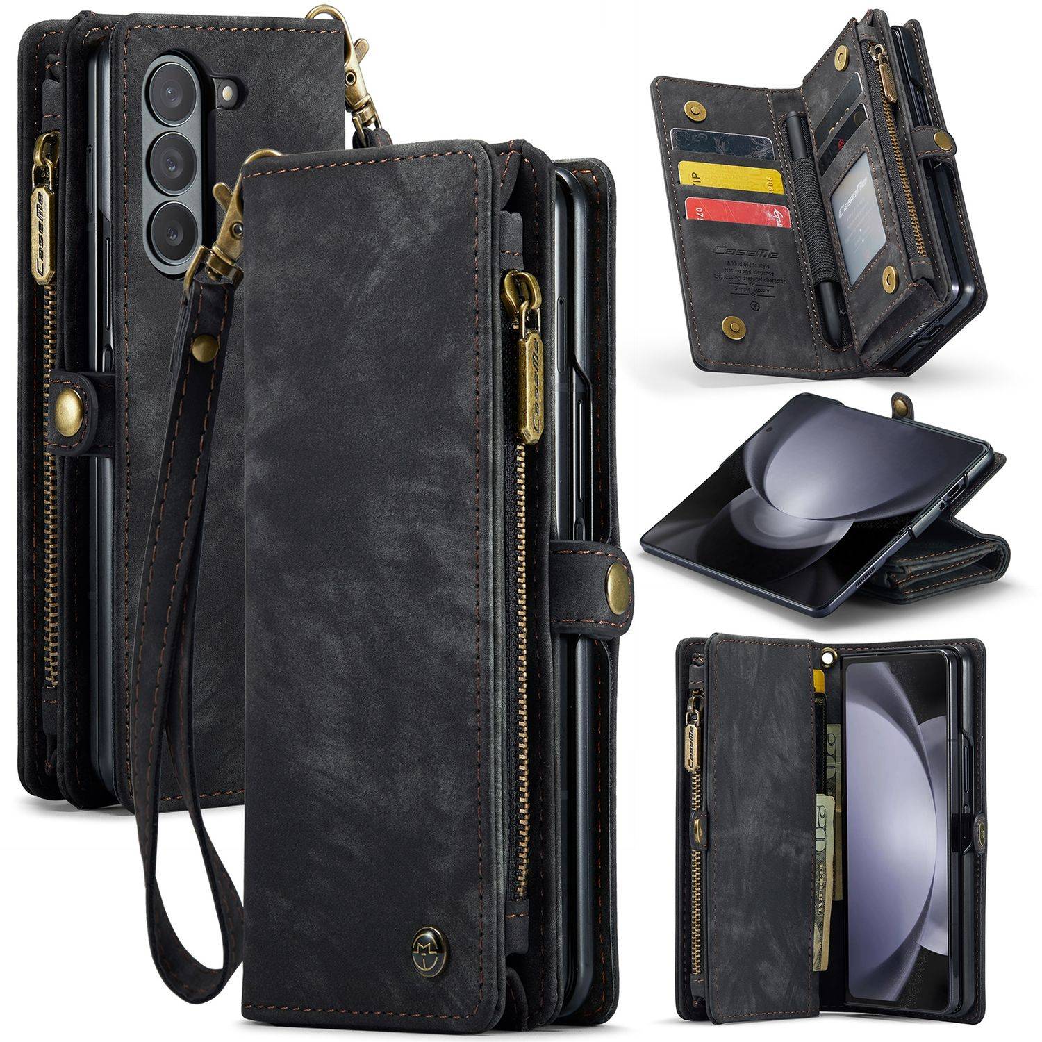 Für Samsung Galaxy Z Fold5 5G CaseMe Handy Tasche Kunstleder Hülle