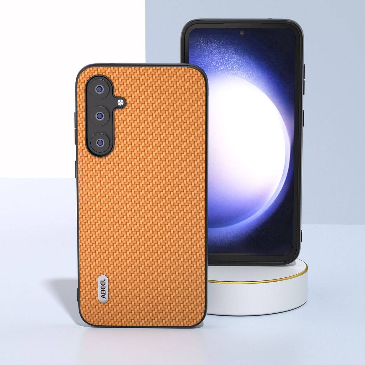 Für Samsung Galaxy S23 FE ABEEL Carbon Textur Schutz Hülle Case Cover