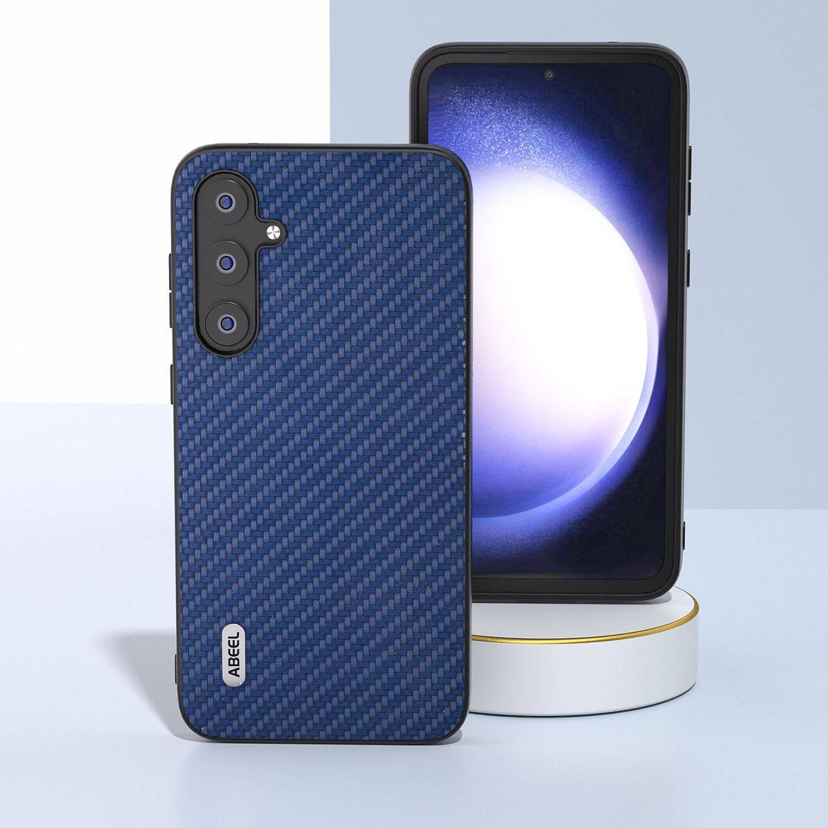 Für Samsung Galaxy S23 FE ABEEL Carbon Textur Schutz Hülle Case Cover