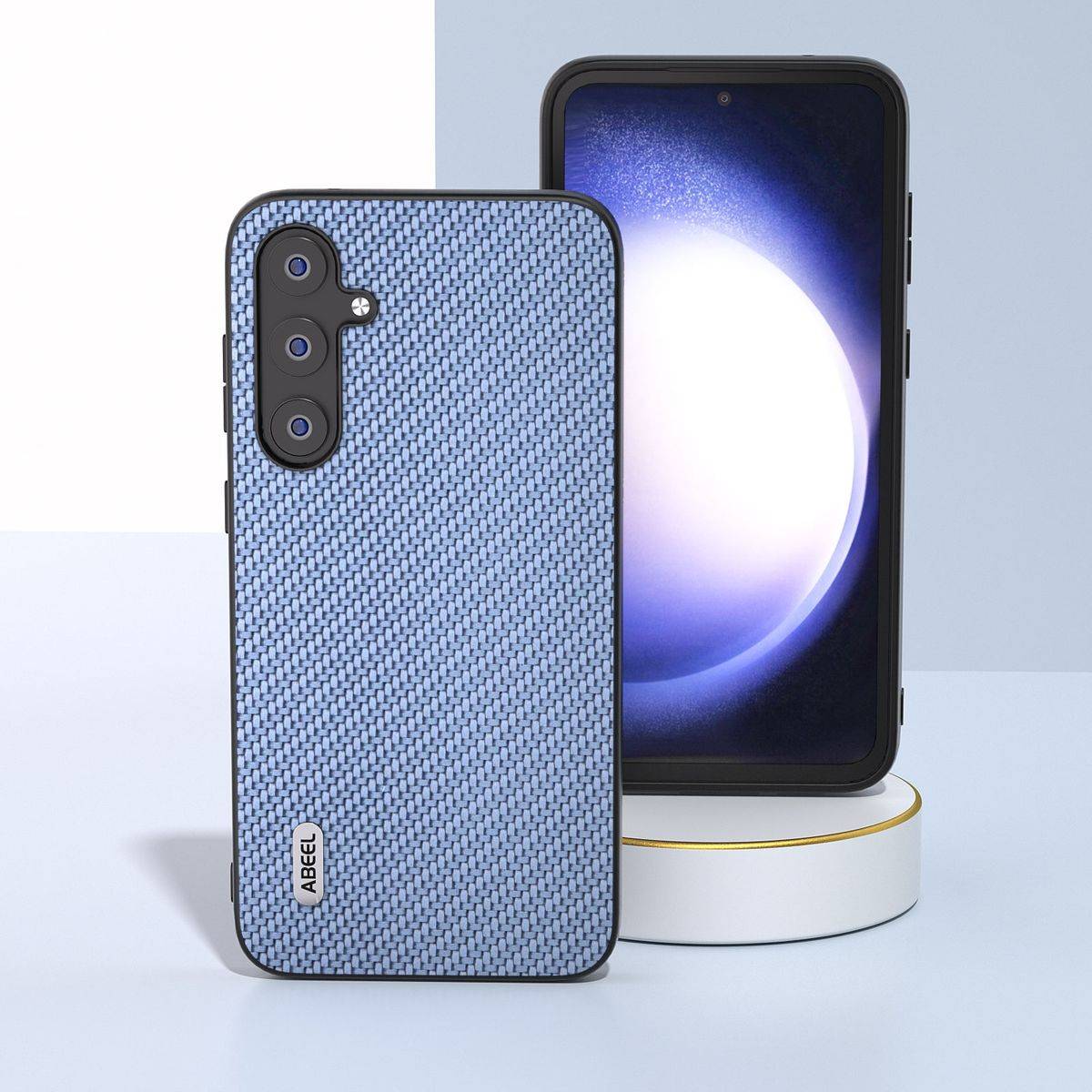 Für Samsung Galaxy S23 FE ABEEL Carbon Textur Schutz Hülle Case Cover