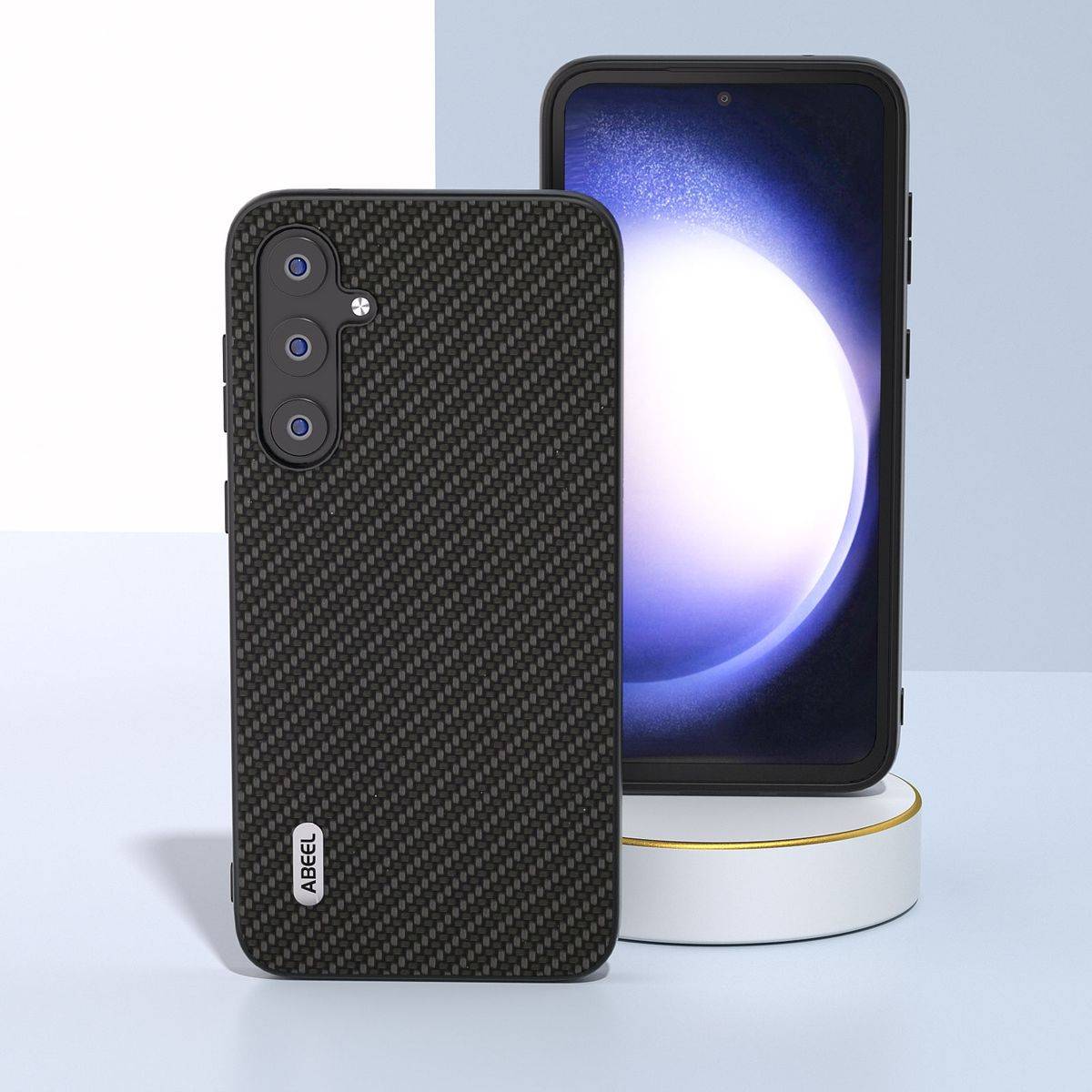 Für Samsung Galaxy S23 FE ABEEL Carbon Textur Schutz Hülle Case Cover
