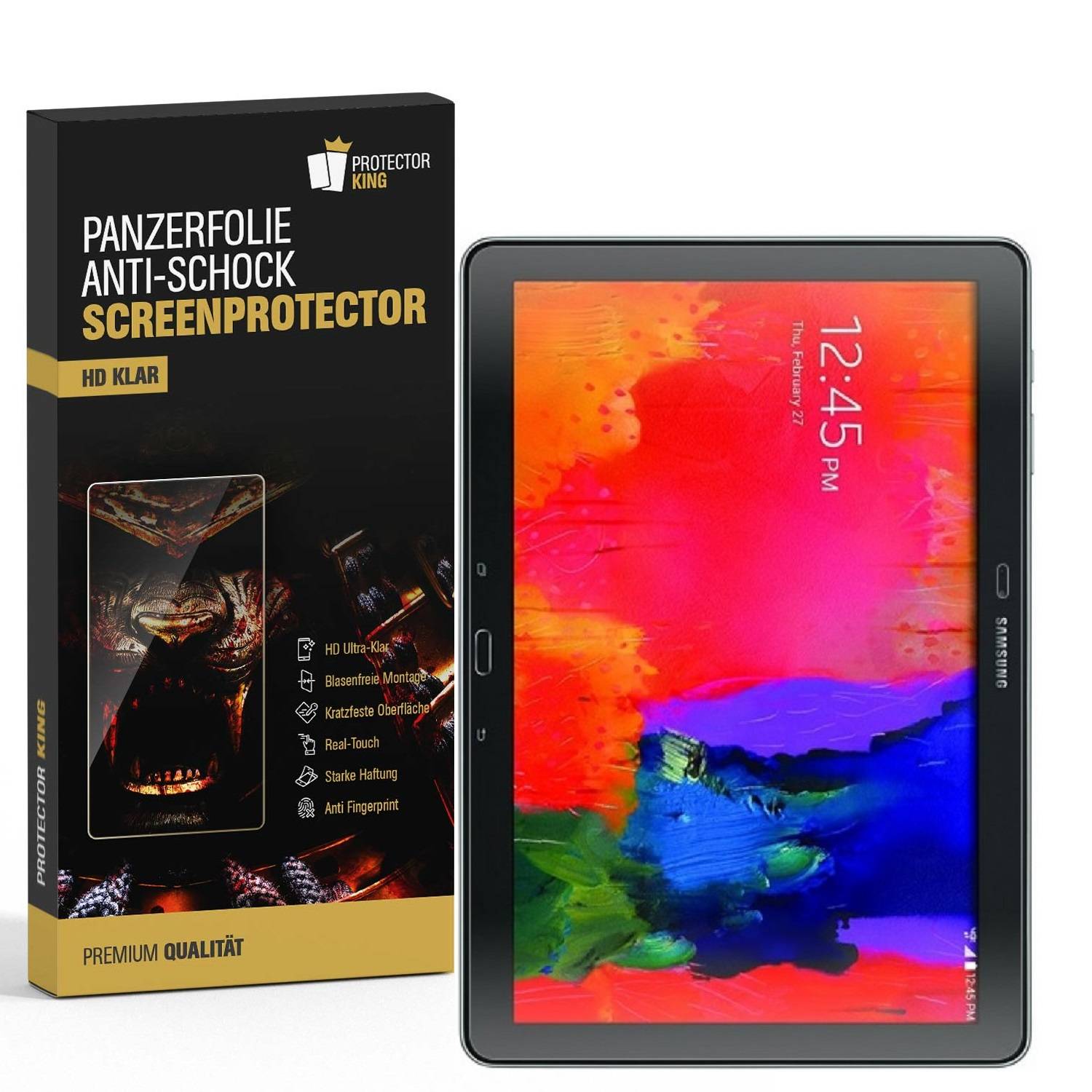 4x Panzerfolie für Samsung Galaxy Tab 4 10.1 ANTI-SCHOCK Displayschutzfolie KLAR