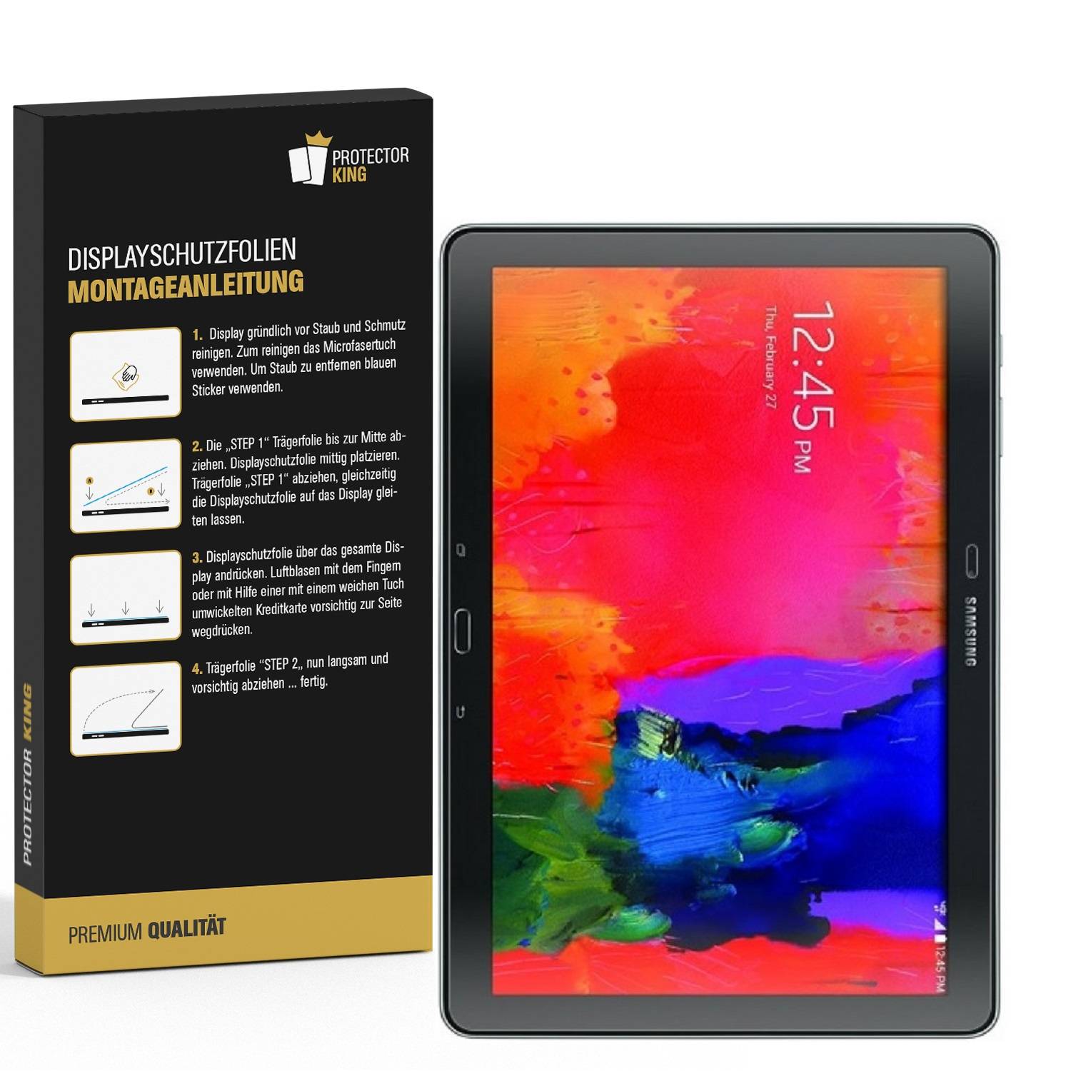 2x Panzerfolie für Samsung Galaxy Tab 4 10.1 ANTI-SCHOCK Displayschutzfolie KLAR