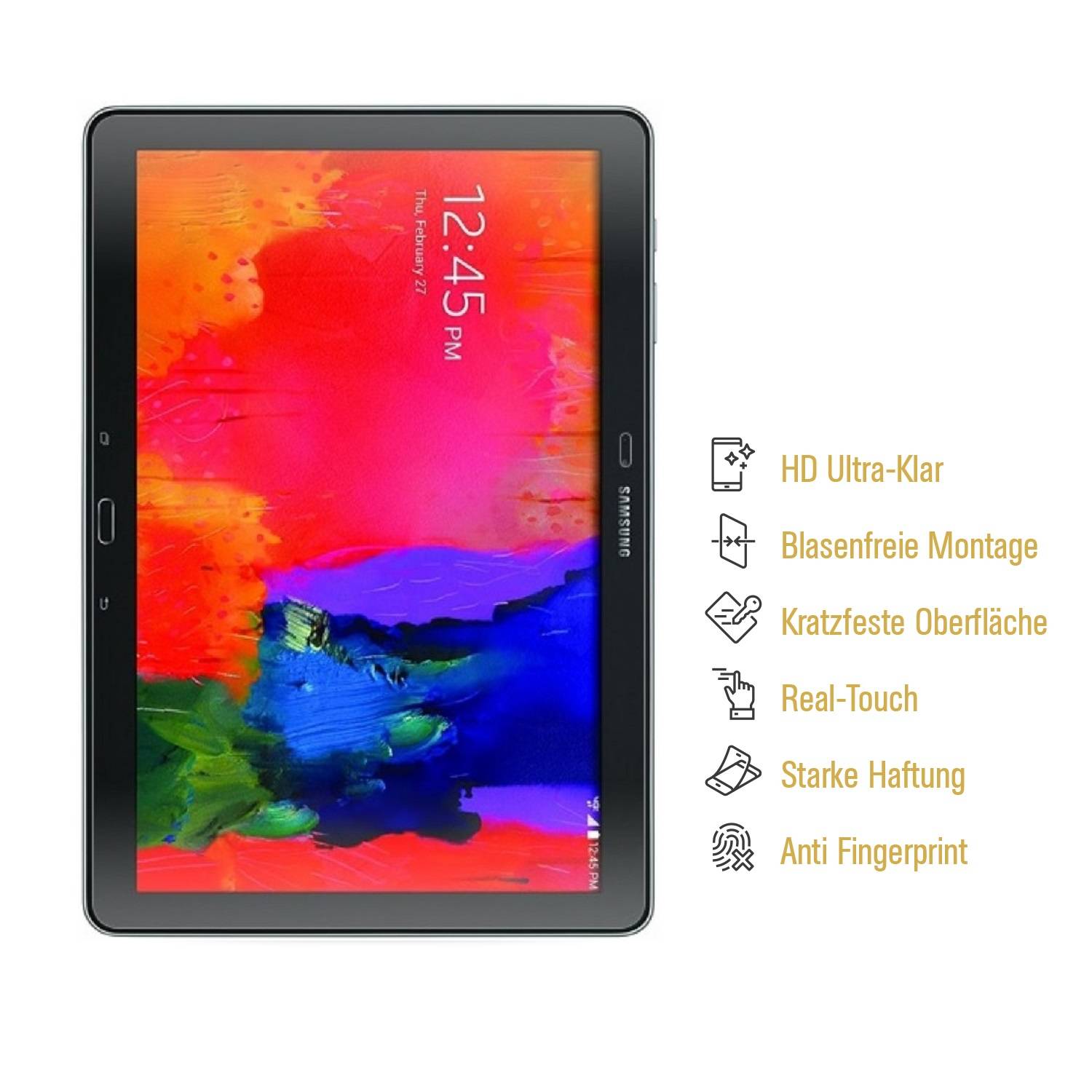 6x Panzerfolie für Samsung Galaxy Note Pro 12.2 ANTI-SCHOCK Displayschutz KLAR