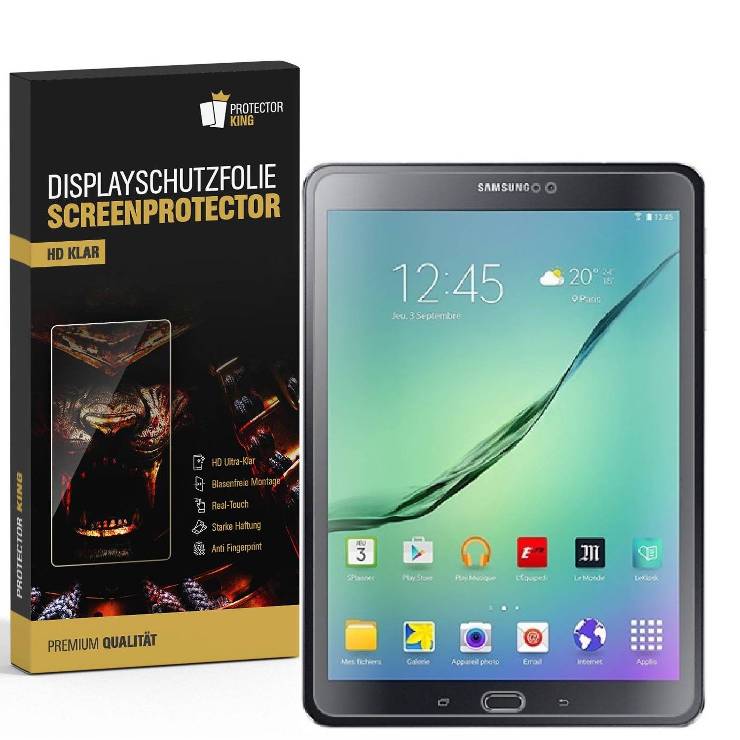 3x Displayfolie für Samsung Galaxy Tab S2 9.7 Displayschutzfolie HD KLAR