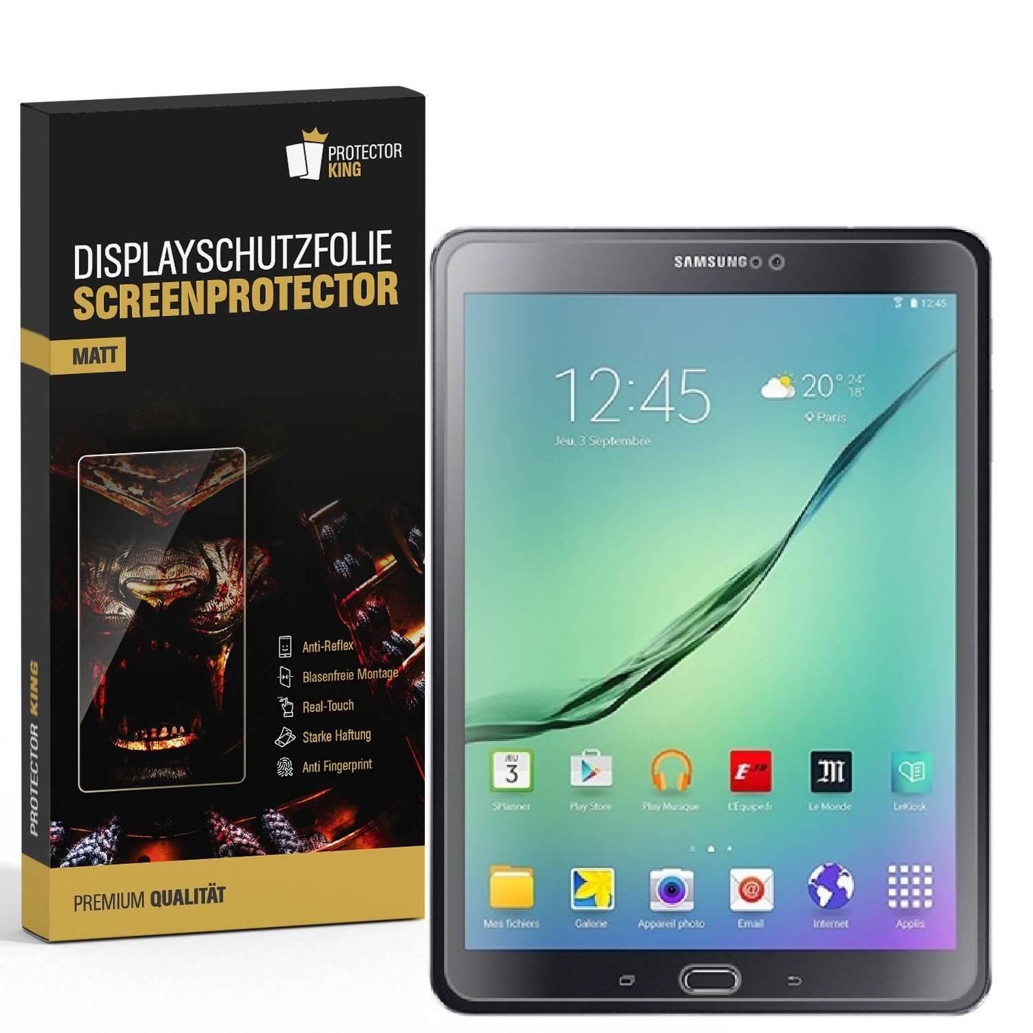 3x Displayschutzfolie für Samsung Galaxy Tab A 8.0 Plus ANTI-REFLEX MATT