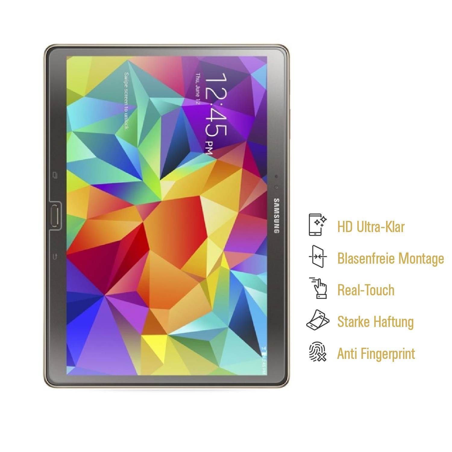 3x Displayfolie für Samsung Galaxy Tab S 10.5 HD Displayschutzfolie ULTRA KLAR