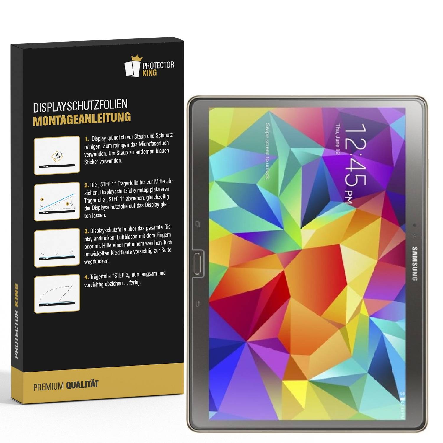 2x Panzerfolie für Samsung Galaxy Tab S 10.5 ANTI-SCHOCK Displayschutzfolie KLAR