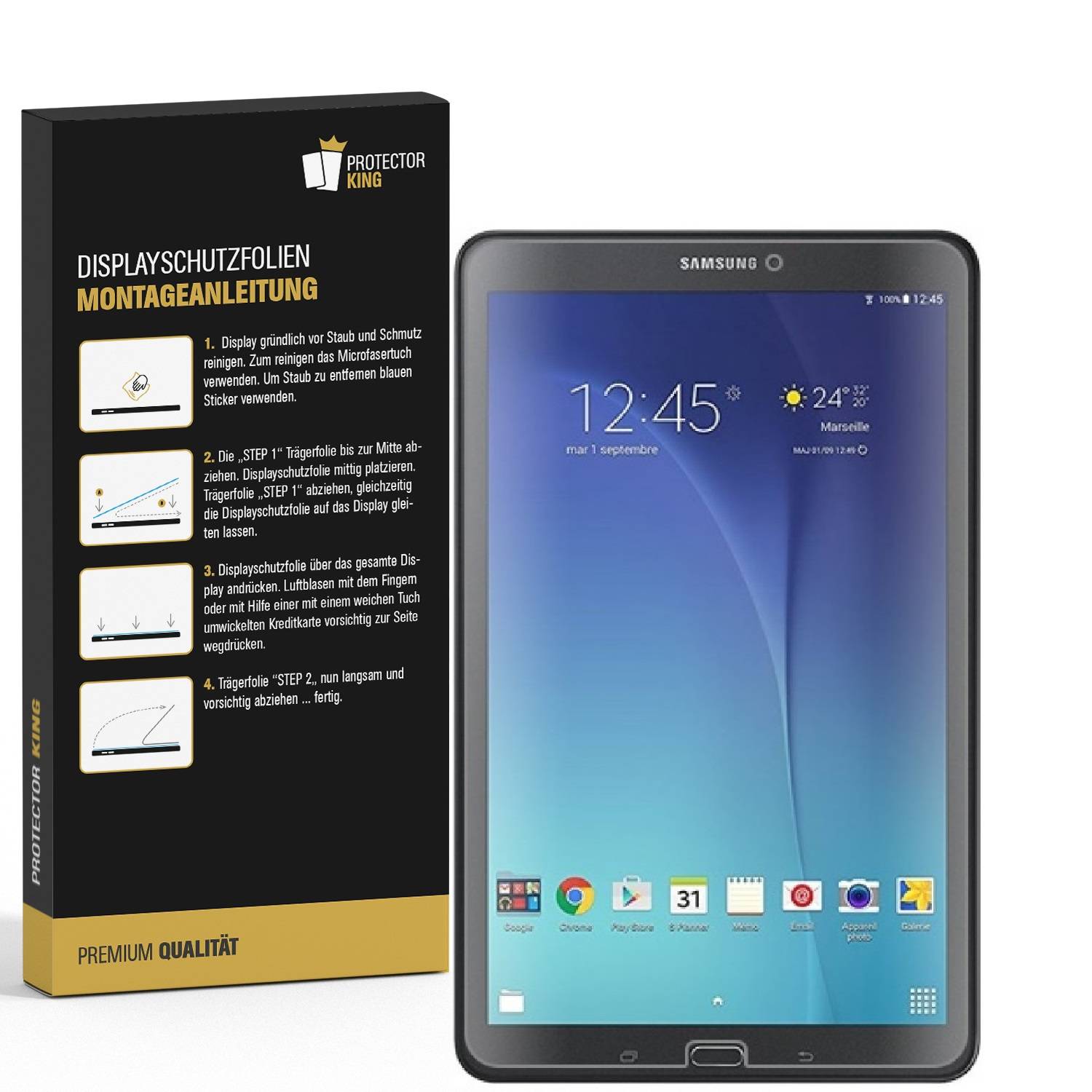 4x Displayschutzfolie für Samsung Galaxy Tab E 9.6 Displayfolie Schutzfolie KLAR