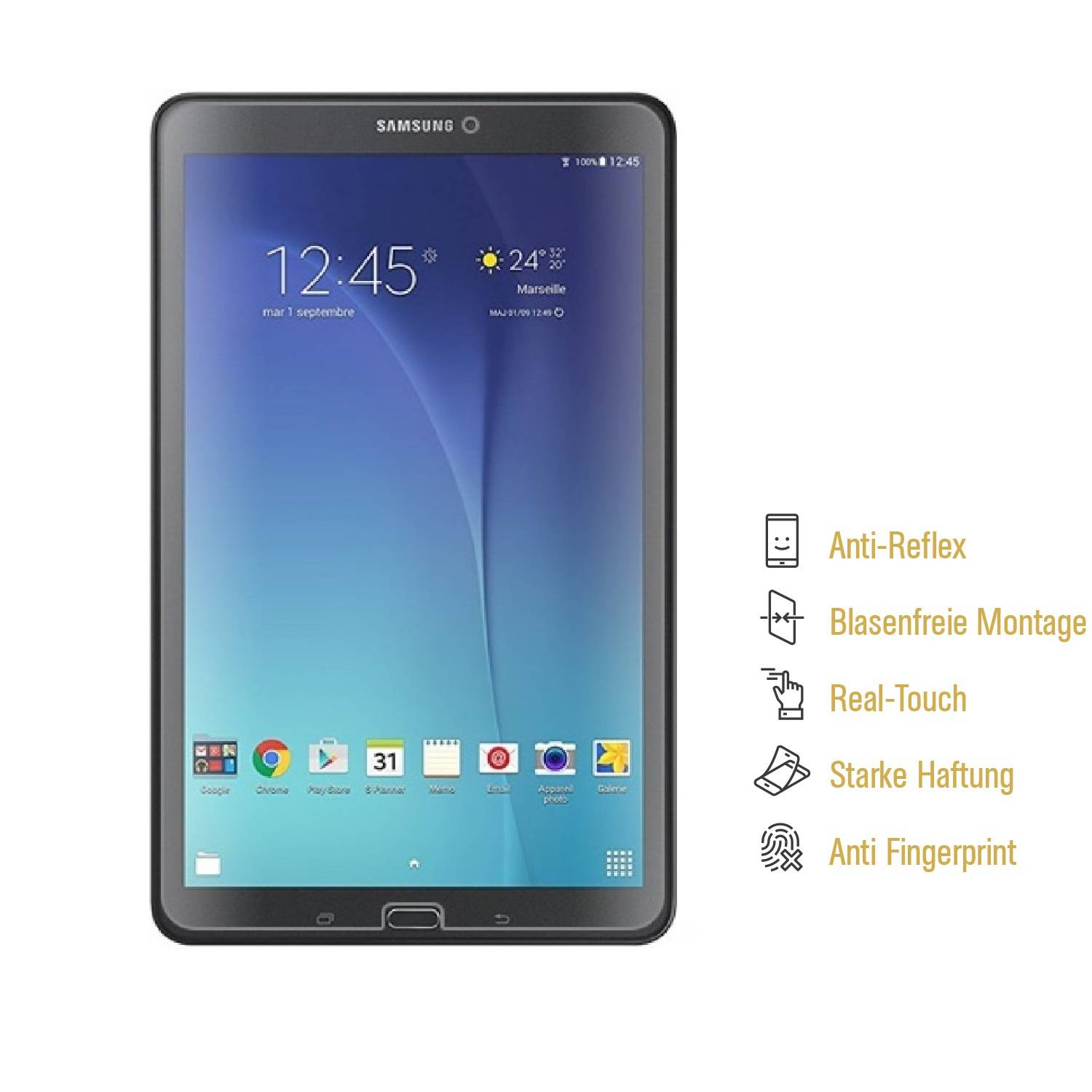 4x Displayschutzfolie für Samsung Galaxy Tab E 9.6 ANTI-REFLEX Displayfolie MATT