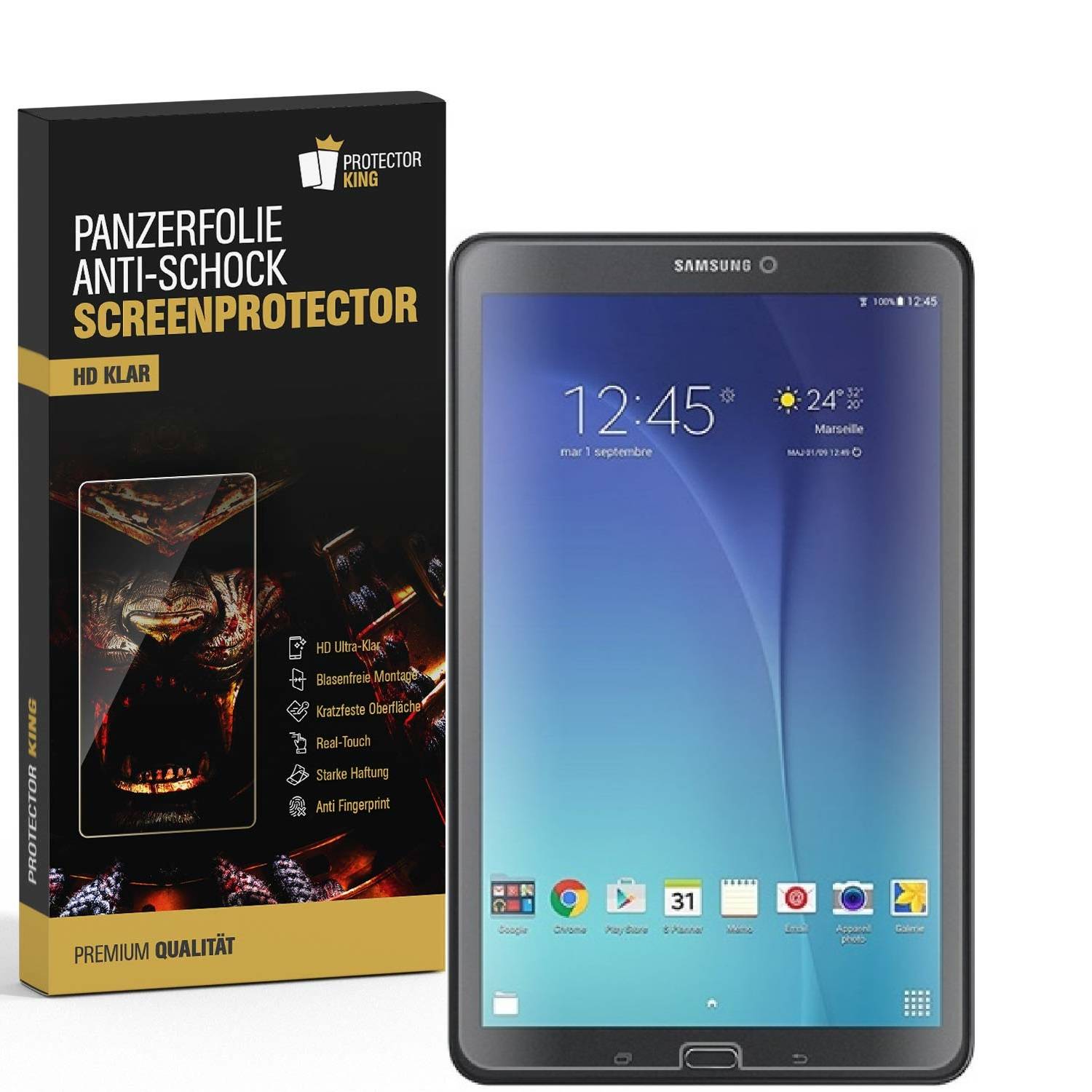 4x Panzerfolie für Samsung Galaxy Tab E 9.6 ANTI-SCHOCK Displayschutzfolie KLAR