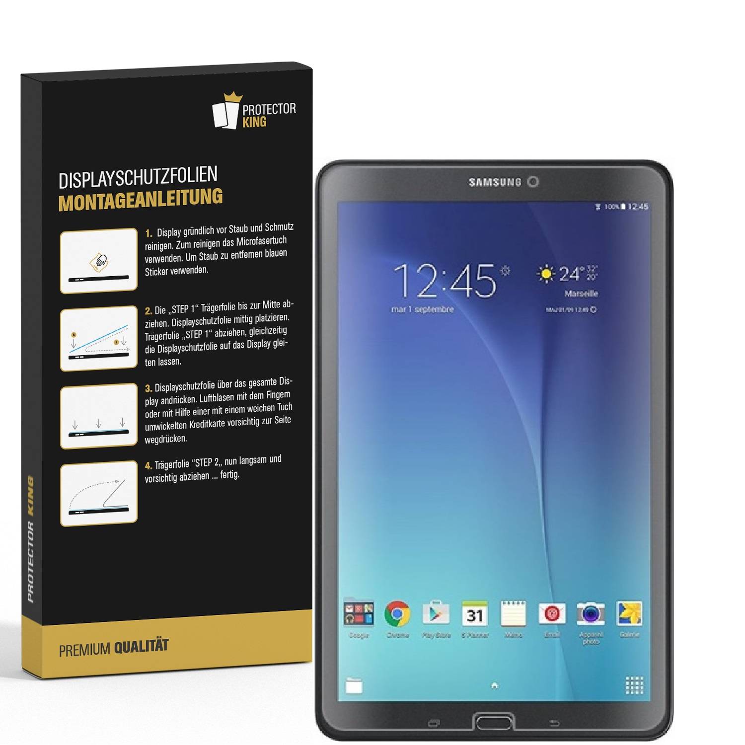 1x Panzerfolie für Samsung Galaxy Tab E 9.6 ANTI-SCHOCK Displayschutzfolie KLAR