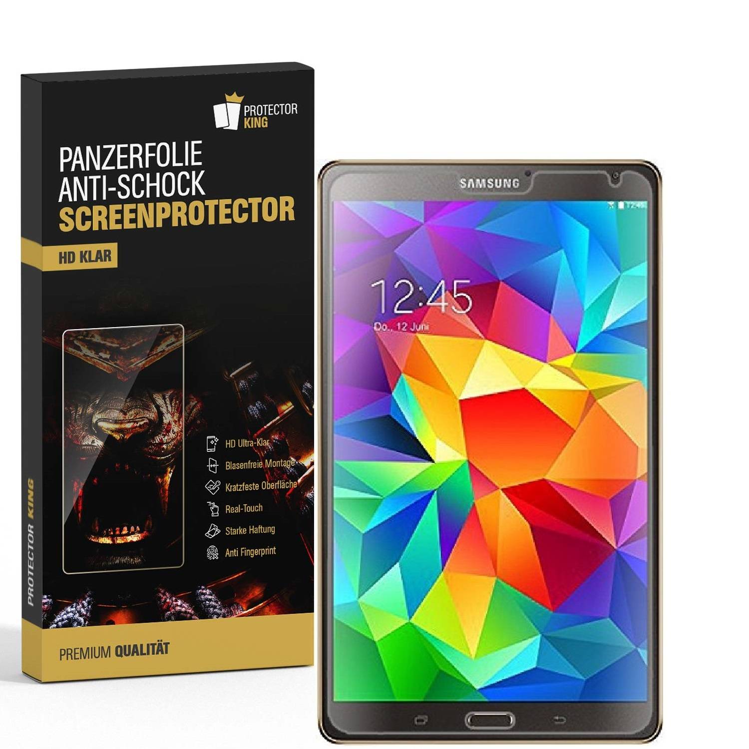 3x Panzerfolie für Samsung Galaxy Tab S 8.4 ANTI-SCHOCK Displayschutzfolie KLAR
