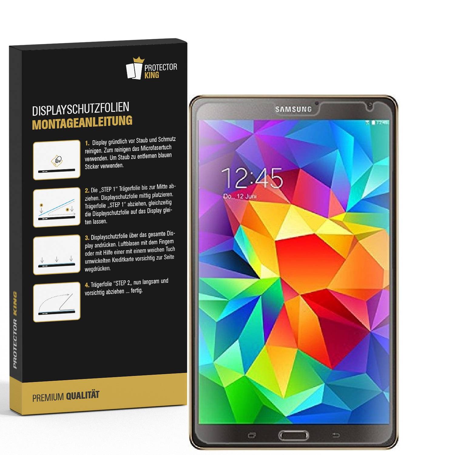 2x Panzerfolie für Samsung Galaxy Tab S 8.4 ANTI-SCHOCK Displayschutzfolie KLAR