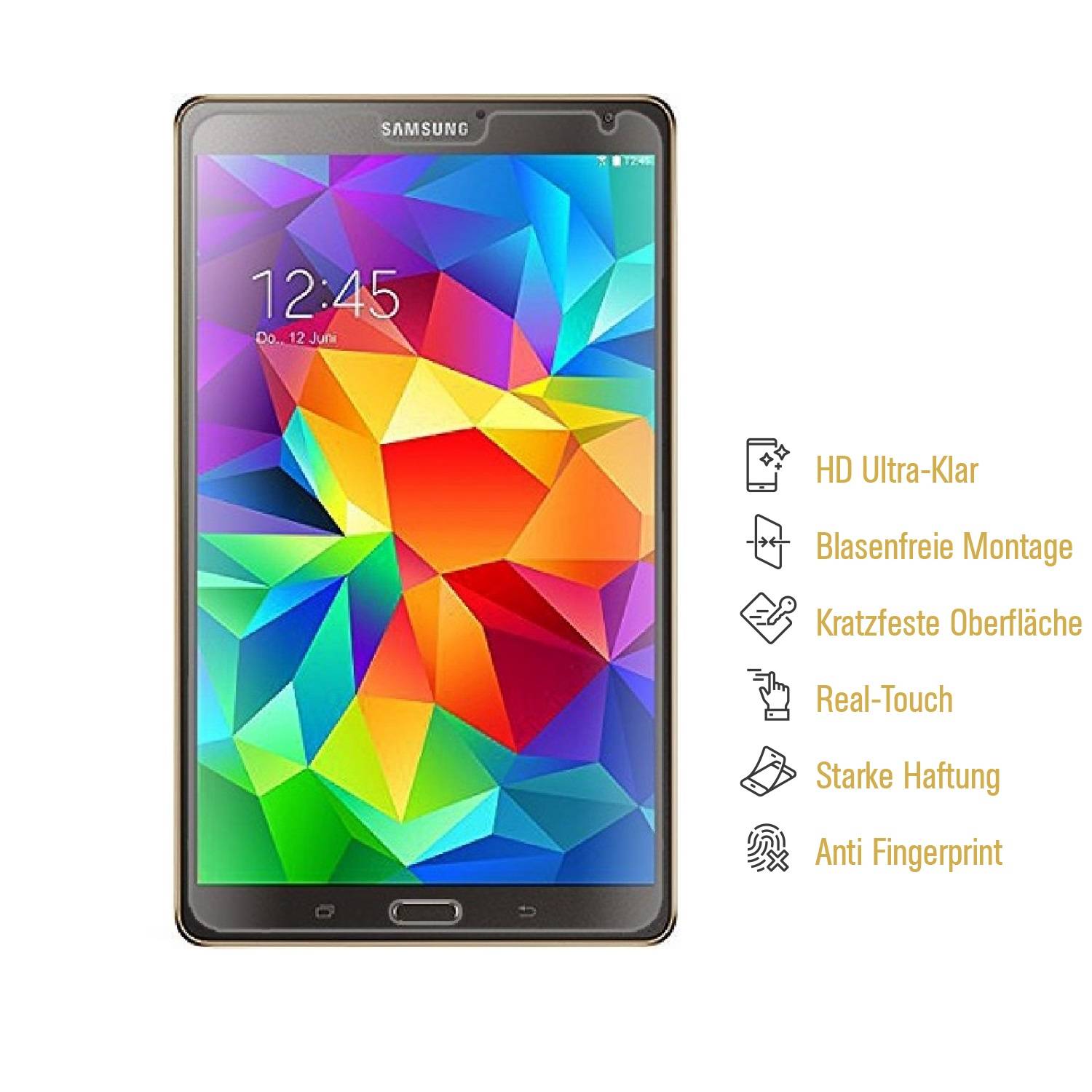 4x Panzerfolie für Samsung Galaxy Tab S 8.4 ANTI-SCHOCK Displayschutzfolie KLAR