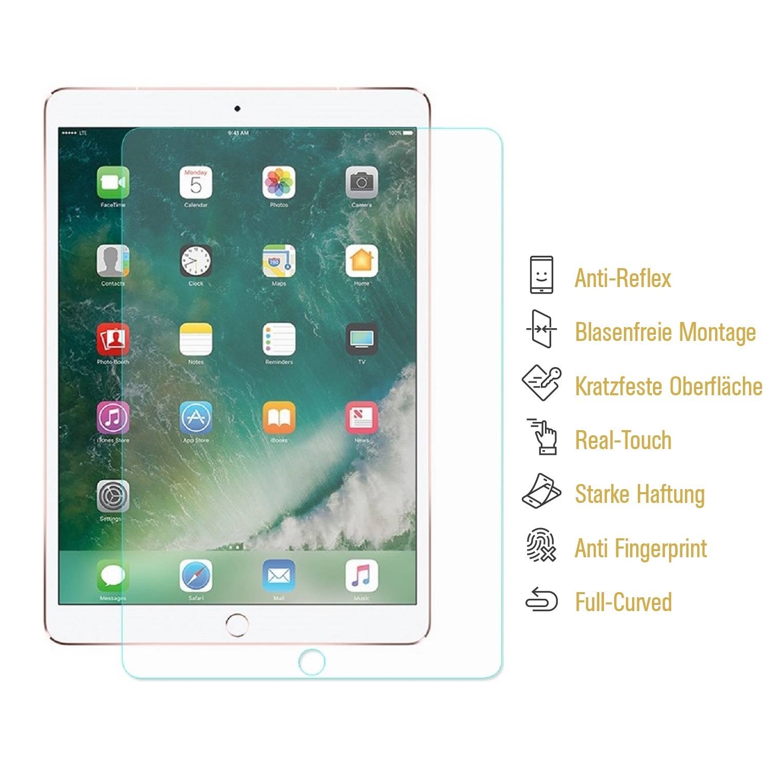 6x Panzerfolie für iPad Pro 9.7 ANTI-REFLEX MATT Displayschutz Schutzfolie ANTI-SHOCK/ ANTI-KRATZ/ ANTI-BRUCH/ ANTI-SCHMUTZ/ ANTI-STOß