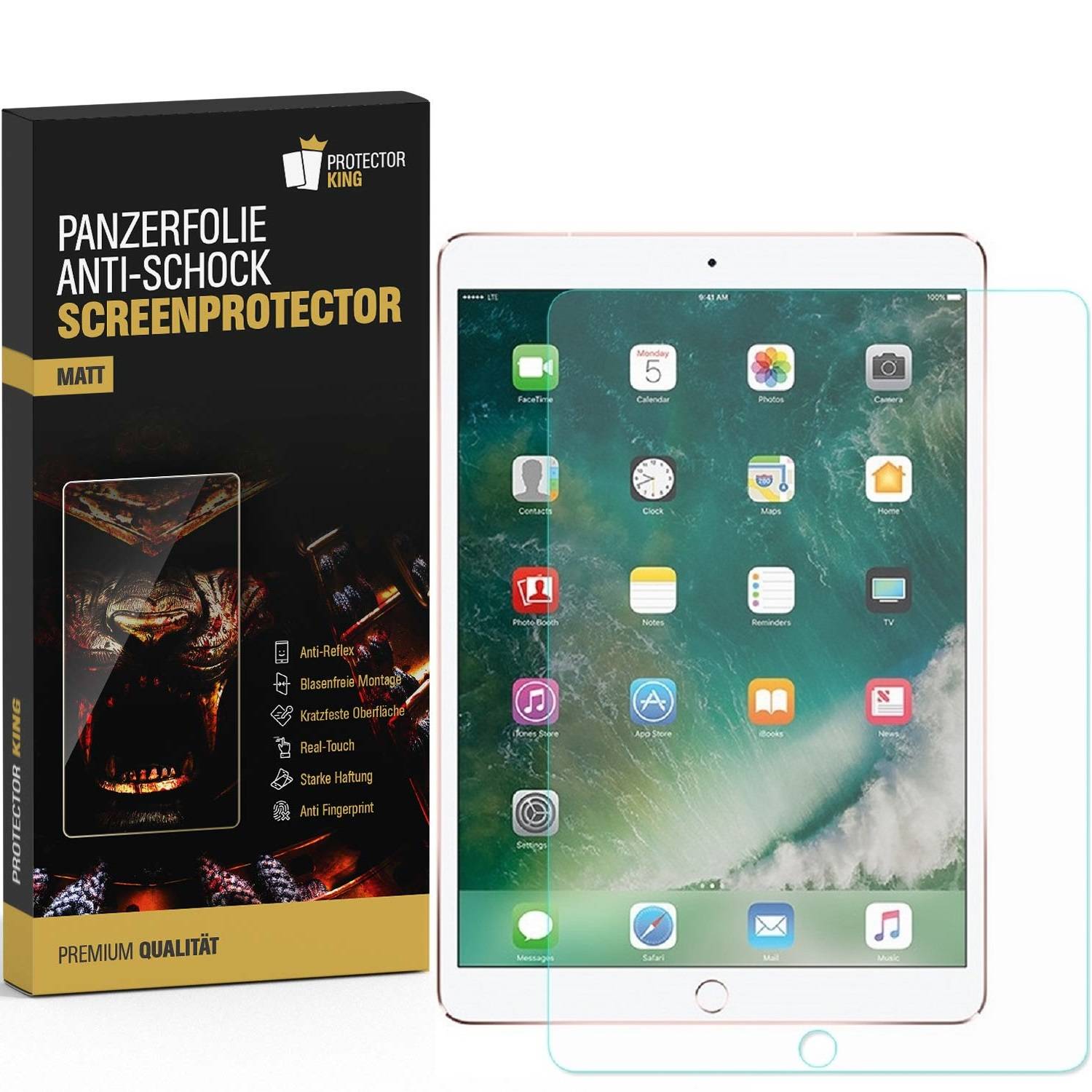 3x Panzerfolie für iPad Pro 9.7 ANTI-REFLEX MATT Displayschutz Schutzfolie ANTI-SHOCK/ ANTI-KRATZ/ ANTI-BRUCH/ ANTI-SCHMUTZ/ ANTI-STOß