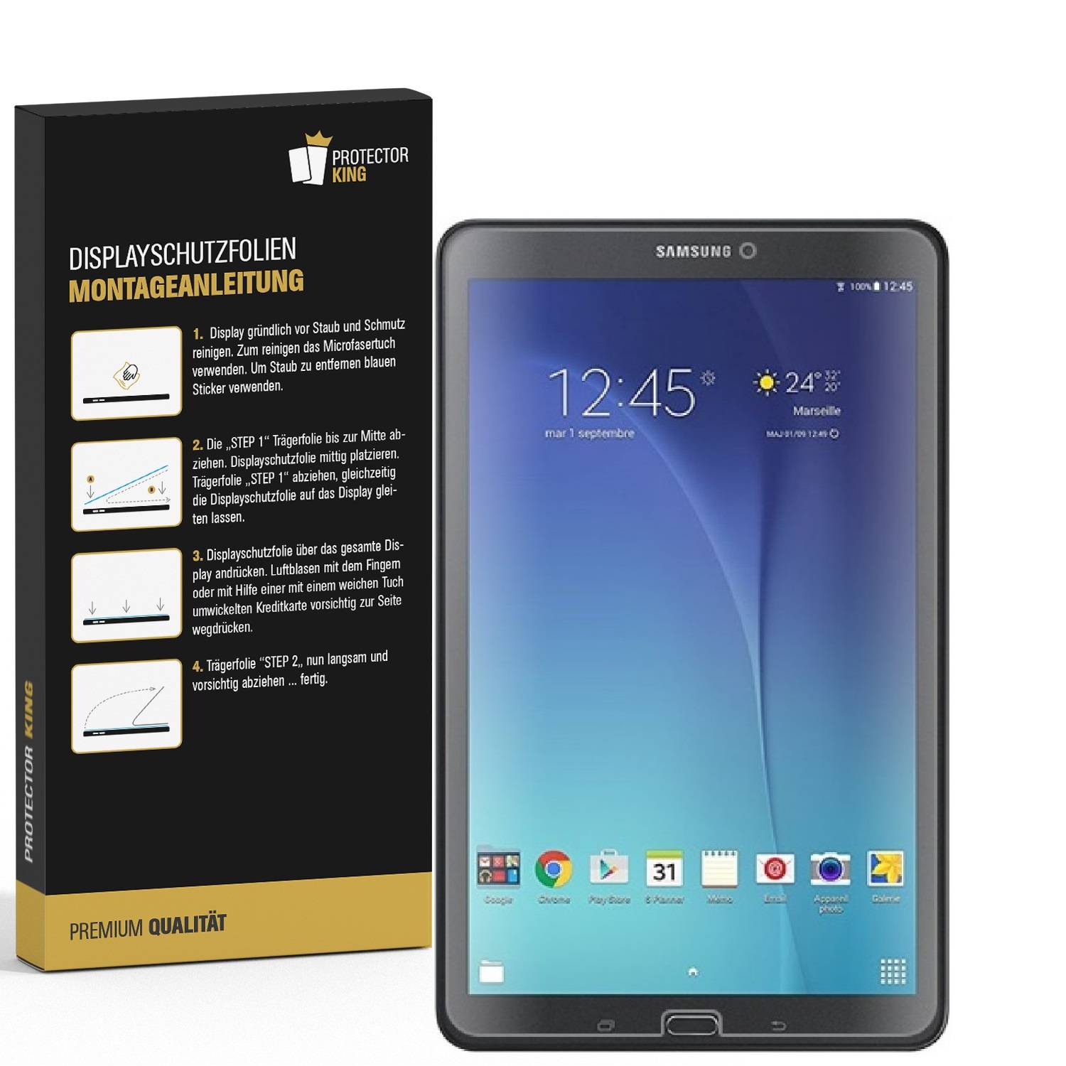 2x Panzerfolie für Samsung Galaxy Tab E 9.6 ANTI-SCHOCK Displayschutzfolie MATT