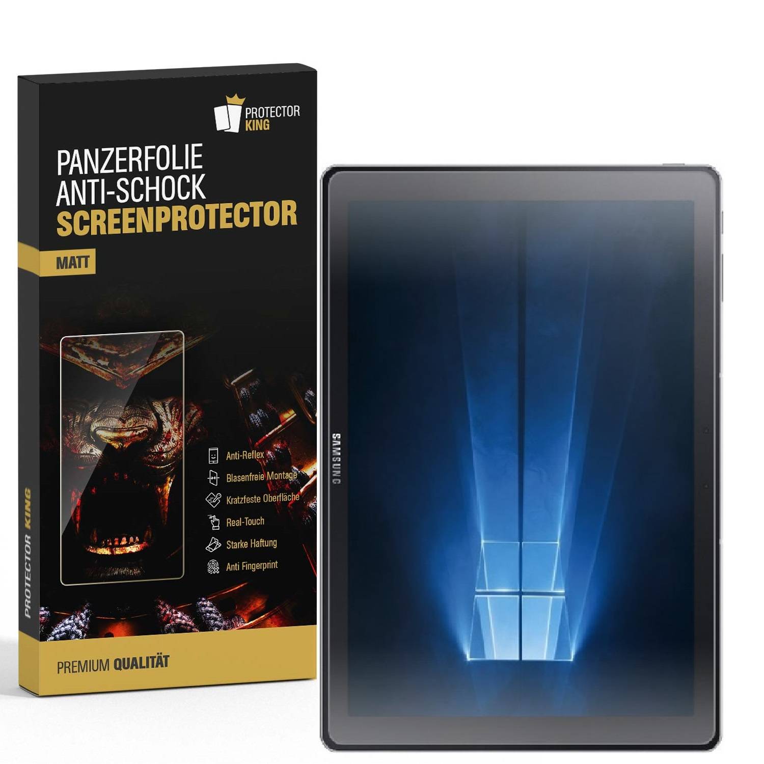 2x Panzerfolie für Samsung Galaxy Tab Pro S ANTI-SCHOCK Displayschutzfolie MATT