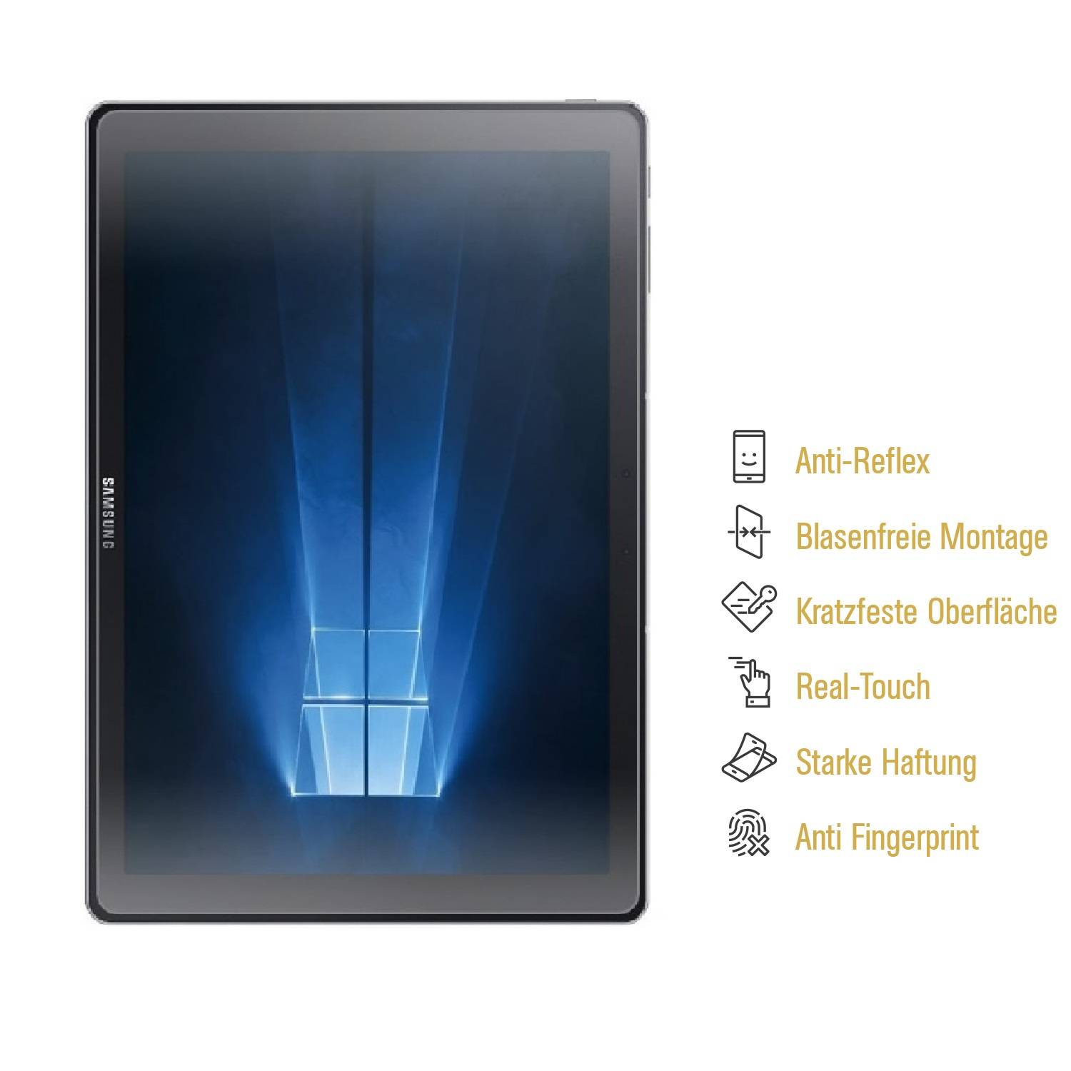 3x Panzerfolie für Samsung Galaxy Tab Pro S ANTI-SCHOCK Displayschutzfolie MATT
