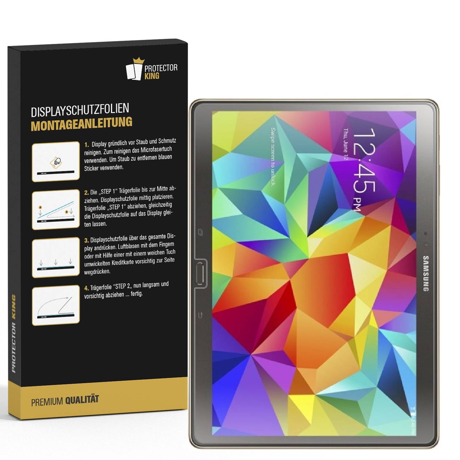 3x Panzerfolie für Samsung Galaxy Tab S 10.5 ANTI-SCHOCK Displayschutzfolie MATT