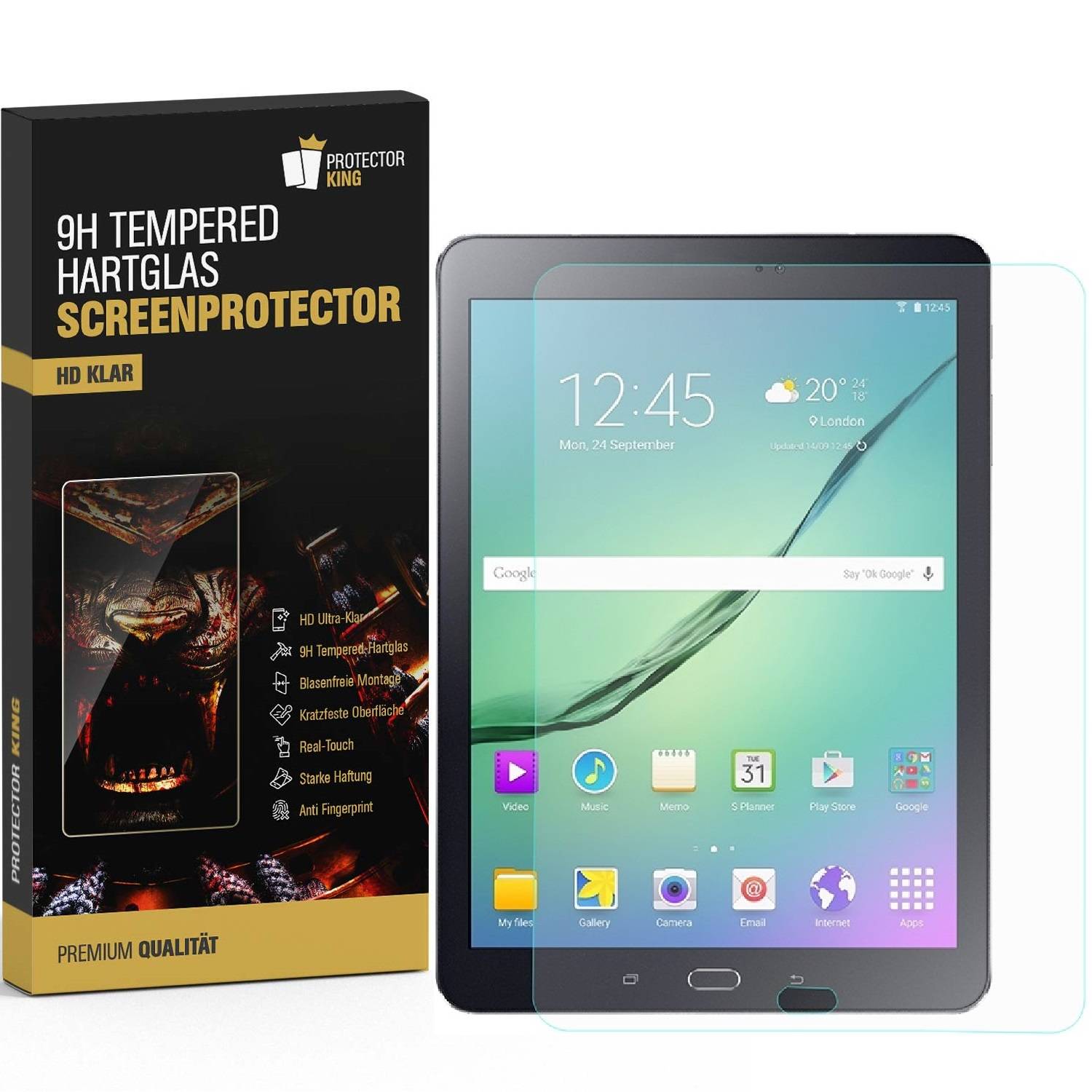 4x 9H Hartglas für Samsung Galaxy Tab S2 9.7 Panzerfolie Displayschutz KLAR Panzerglas Schutzfolie Schutzglas