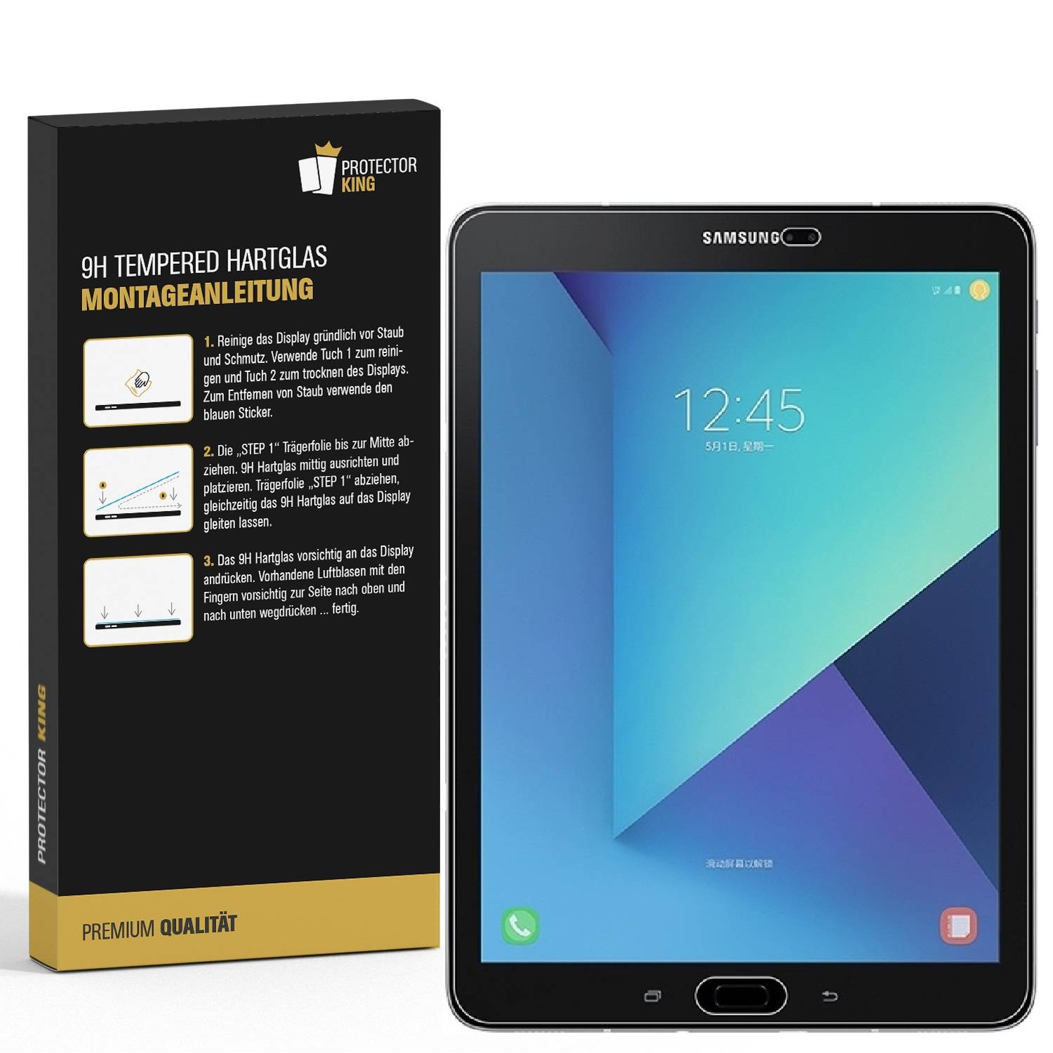 2x 9H Hartglas für Samsung Galaxy Tab S3 9.7 Panzerfolie Displayschutz KLAR Panzerglas Schutzfolie Schutzglas