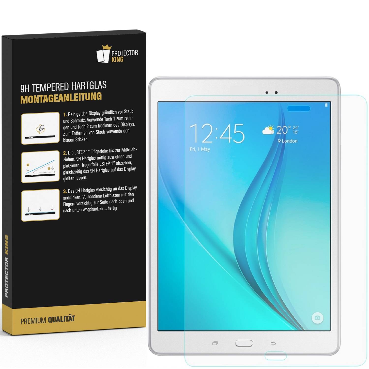 2x 9H Hartglas für Samsung Galaxy Tab A 9.7 Panzerfolie Displayschutz KLAR Panzerglas Schutzfolie Schutzglas