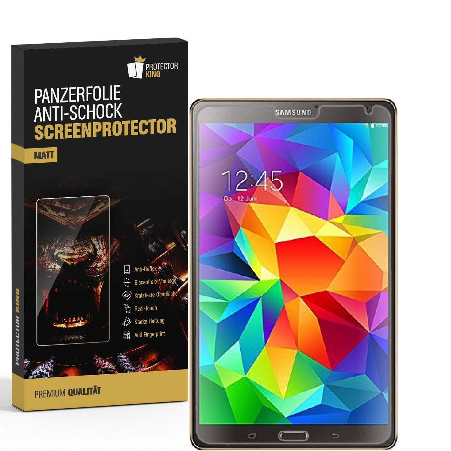 2x Panzerfolie für Samsung Galaxy Tab S 8.4 ANTI-SCHOCK Displayschutzfolie MATT